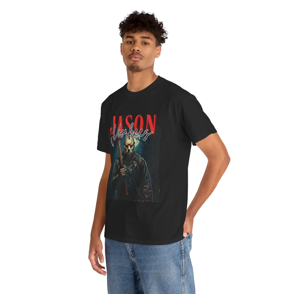 Jason Vorhees Horror Graphic Tee, Unisex Cotton Shirt, Halloween Costume, Horror Movie Gift, Spooky T-Shirt, Horror Fan Apparel