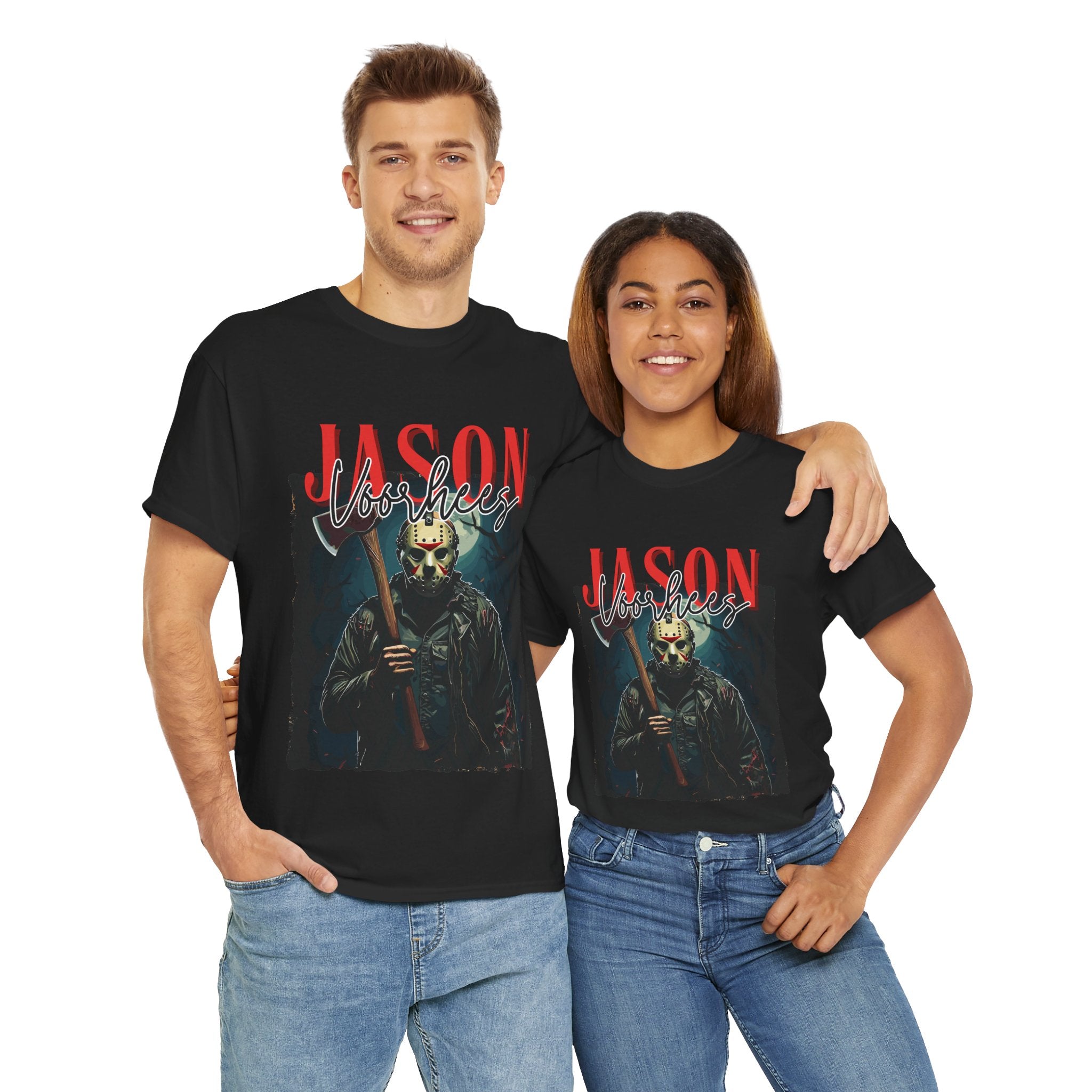 Jason Vorhees Horror Graphic Tee, Unisex Cotton Shirt, Halloween Costume, Horror Movie Gift, Spooky T-Shirt, Horror Fan Apparel