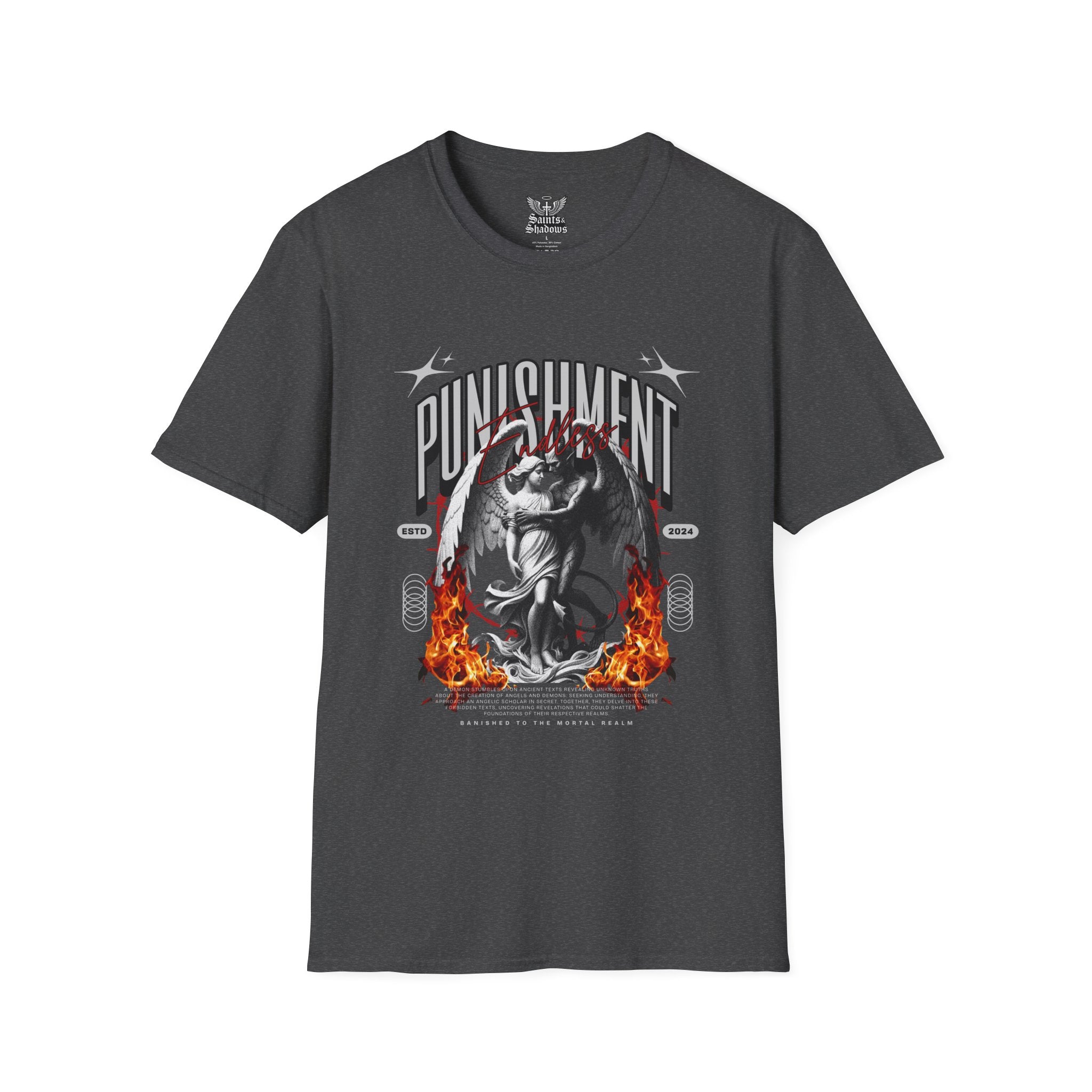 Saints and Shadows - Punishment, Angelic Artwork Unisex Softstyle T-Shirt, Casual Wear