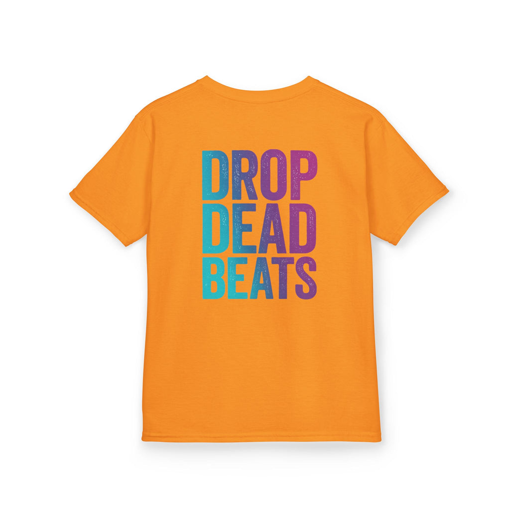 Bone Jams MC Bonez Kids Tee | Drummer Edition | Halloween Costume, Birthday Gift & Drop Dead Beats Apparel