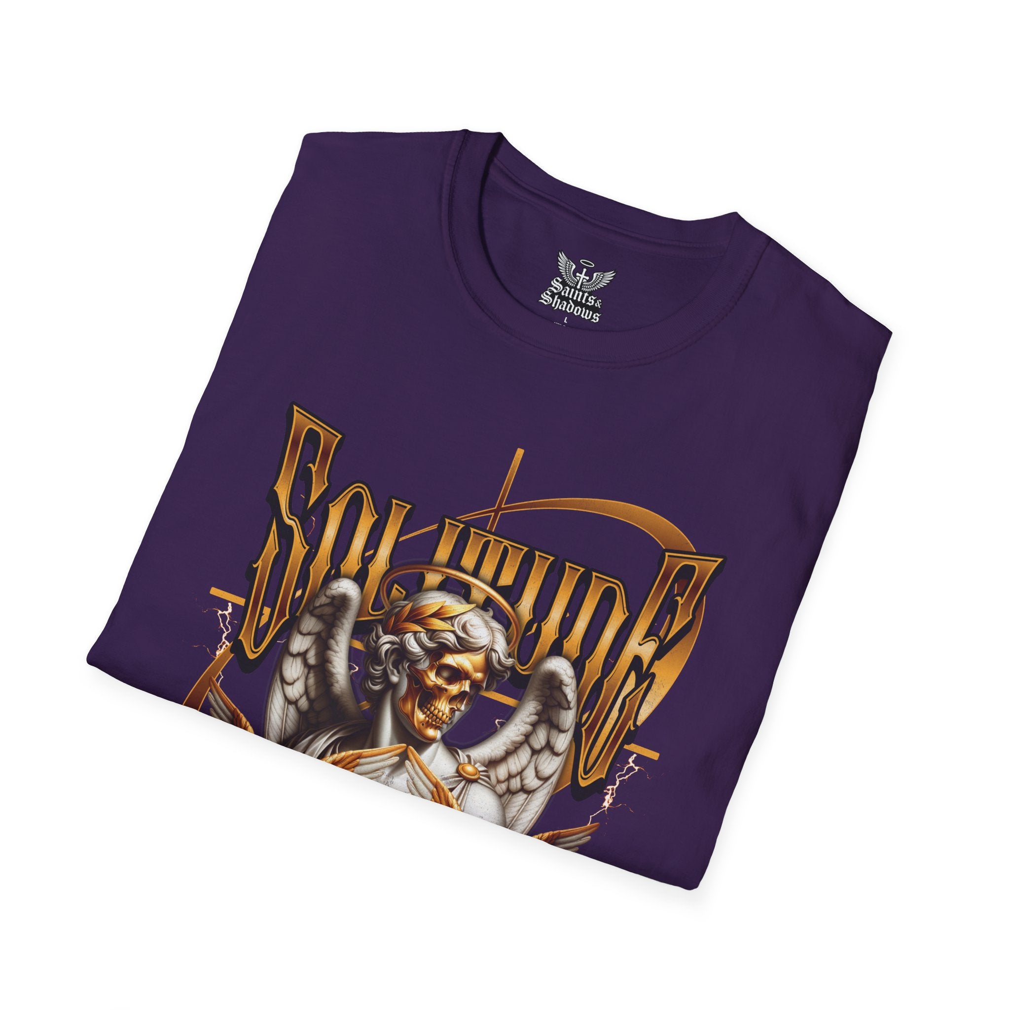 Saints and Shadows - Solitude, Angelic Artwork Unisex Softstyle T-Shirt, Casual Wear