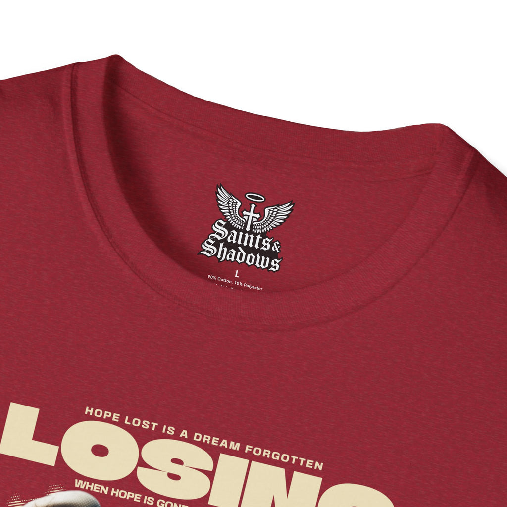 Saints and Shadows - Losing Hope, Angelic Artwork Unisex Softstyle T-Shirt, Casual Wear