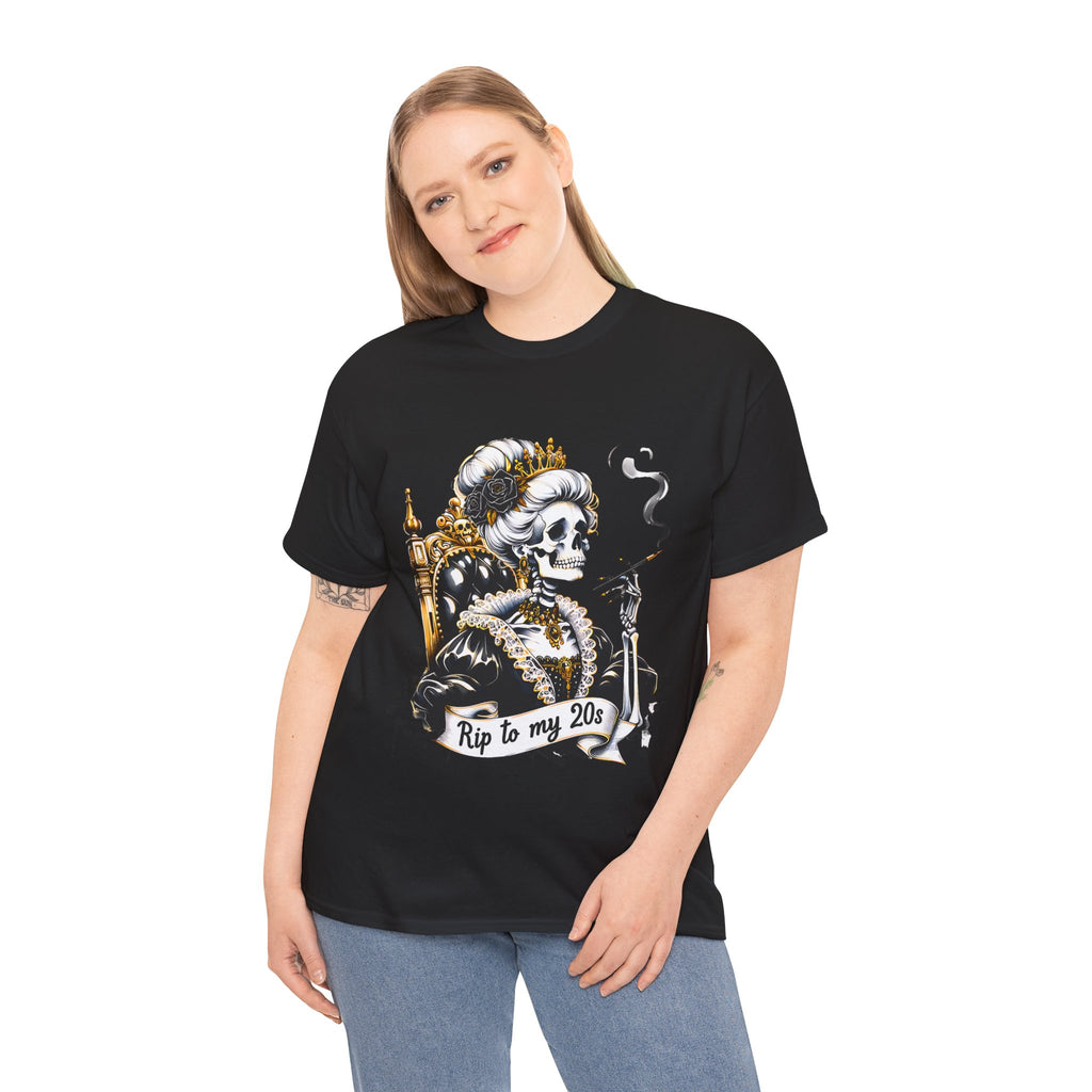 Rip to my 20s Tee, Heavy, Unisex Graphic Shirt, Birthday Gift, Casual Wear, Vintage Style, Floral Design T-shirt