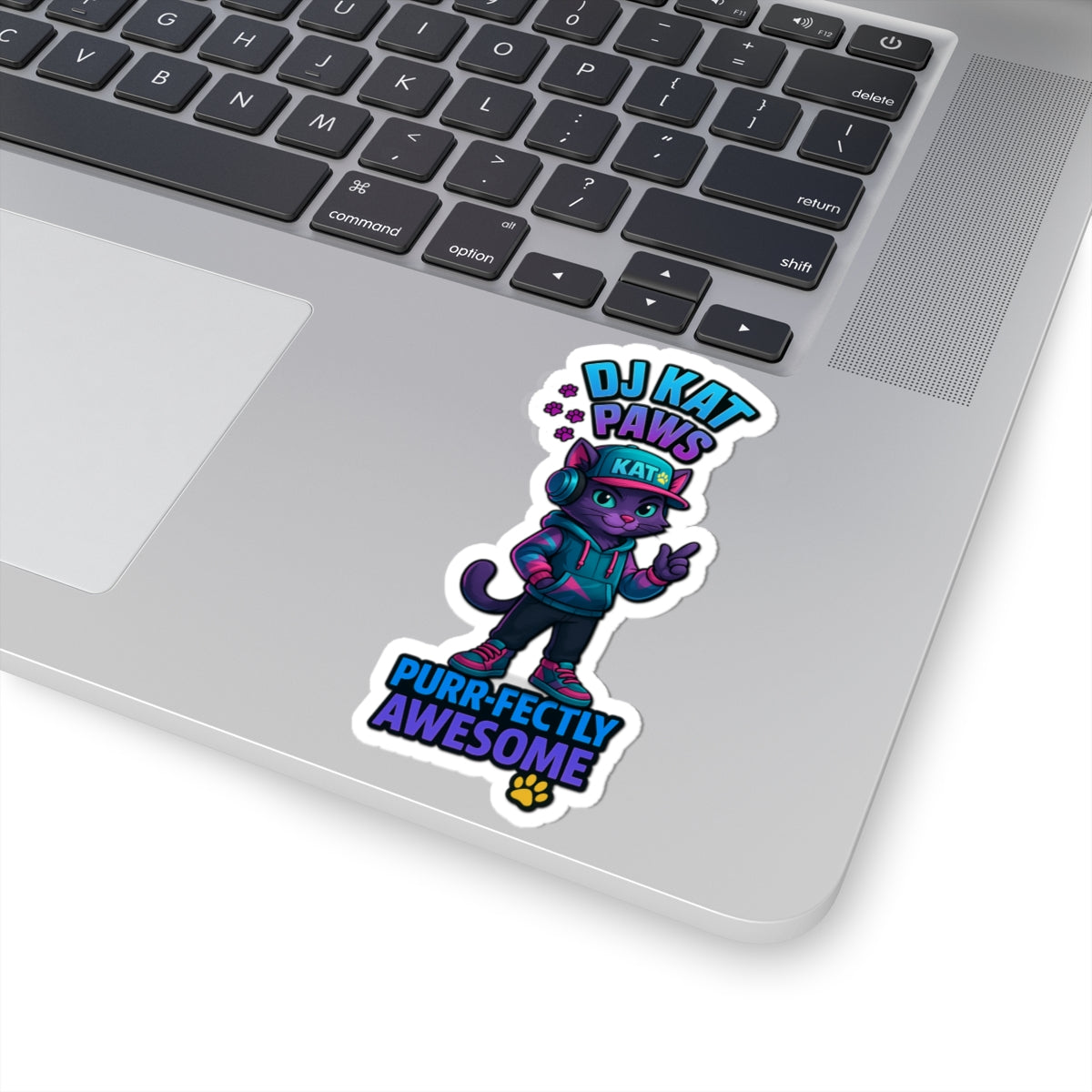 DJ KAT PAWS - Purr-fectly Awesome | Laptop Stickers, Pet Lover Gift, Indie Art, Fun & Quirky Stickers