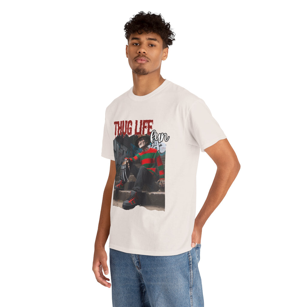 Freddie Kruger, Thug Life Tee - Horror Graphic Tee, Unisex Cotton Shirt, Halloween Costume, Horror Movie Gift