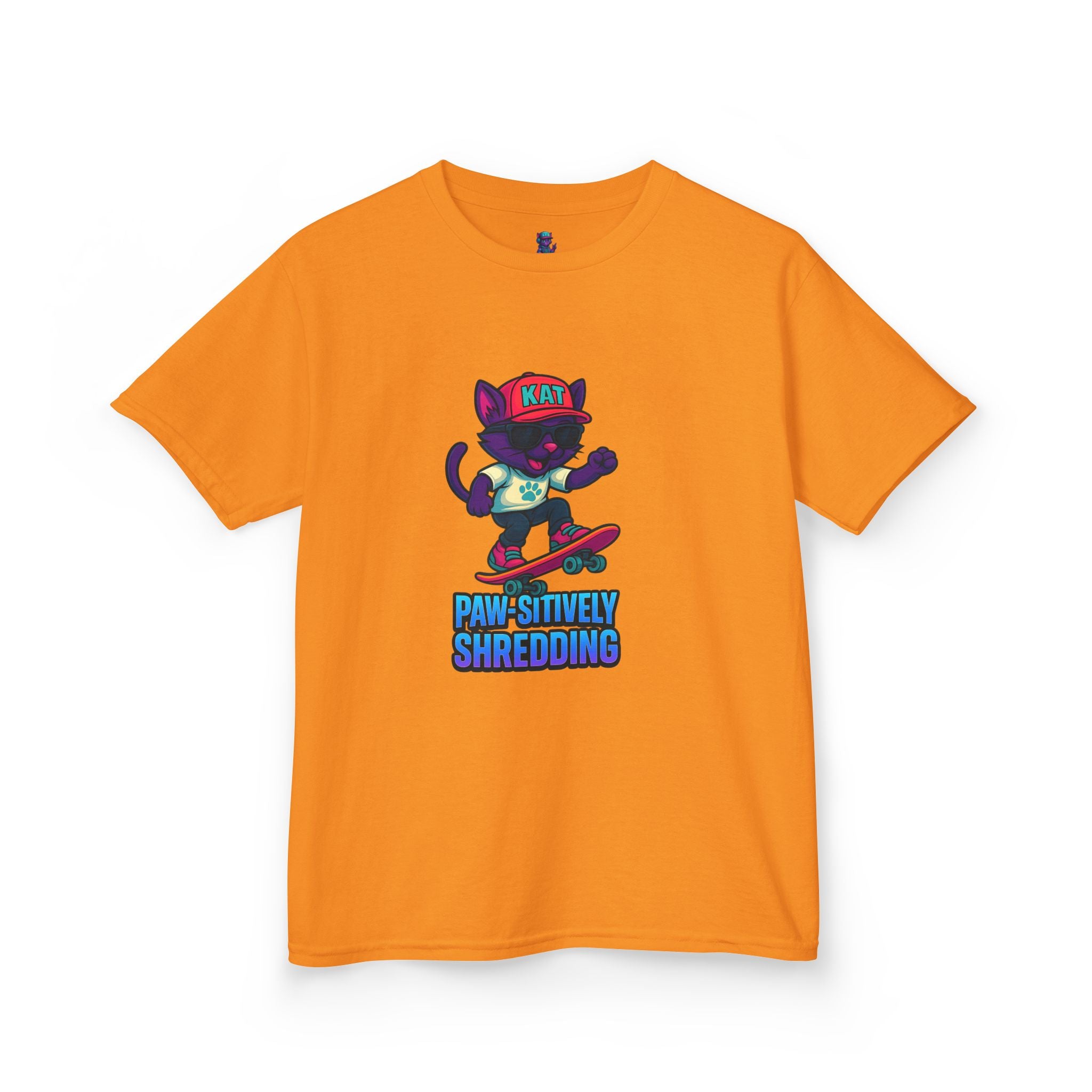 DJ KAT PAWS - Fun Skater Cat Design, Youth Summer T-Shirt, Cool Kids Apparel, Birthday Gift, Trendy Casual Wear