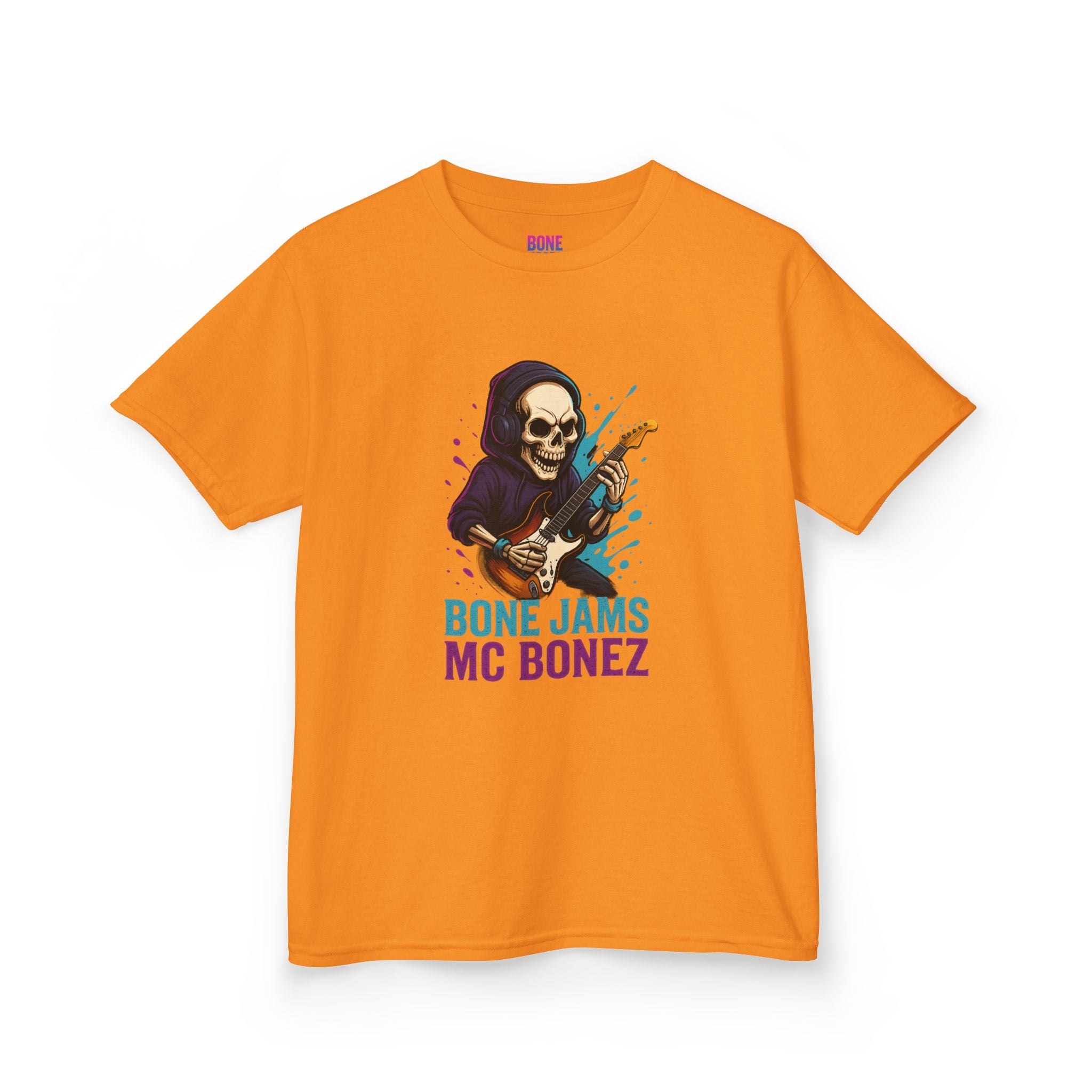 Bone Jams MC Bonez, Kids Tee | Guitar Edition | Cool Graphic Tee, Music Fan Shirt, Unique Gift for Young Musicians
