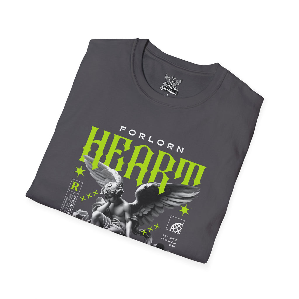 Saints and Shadows - Forlorn Heart, Angelic Artwork Unisex Softstyle T-Shirt, Casual Wear