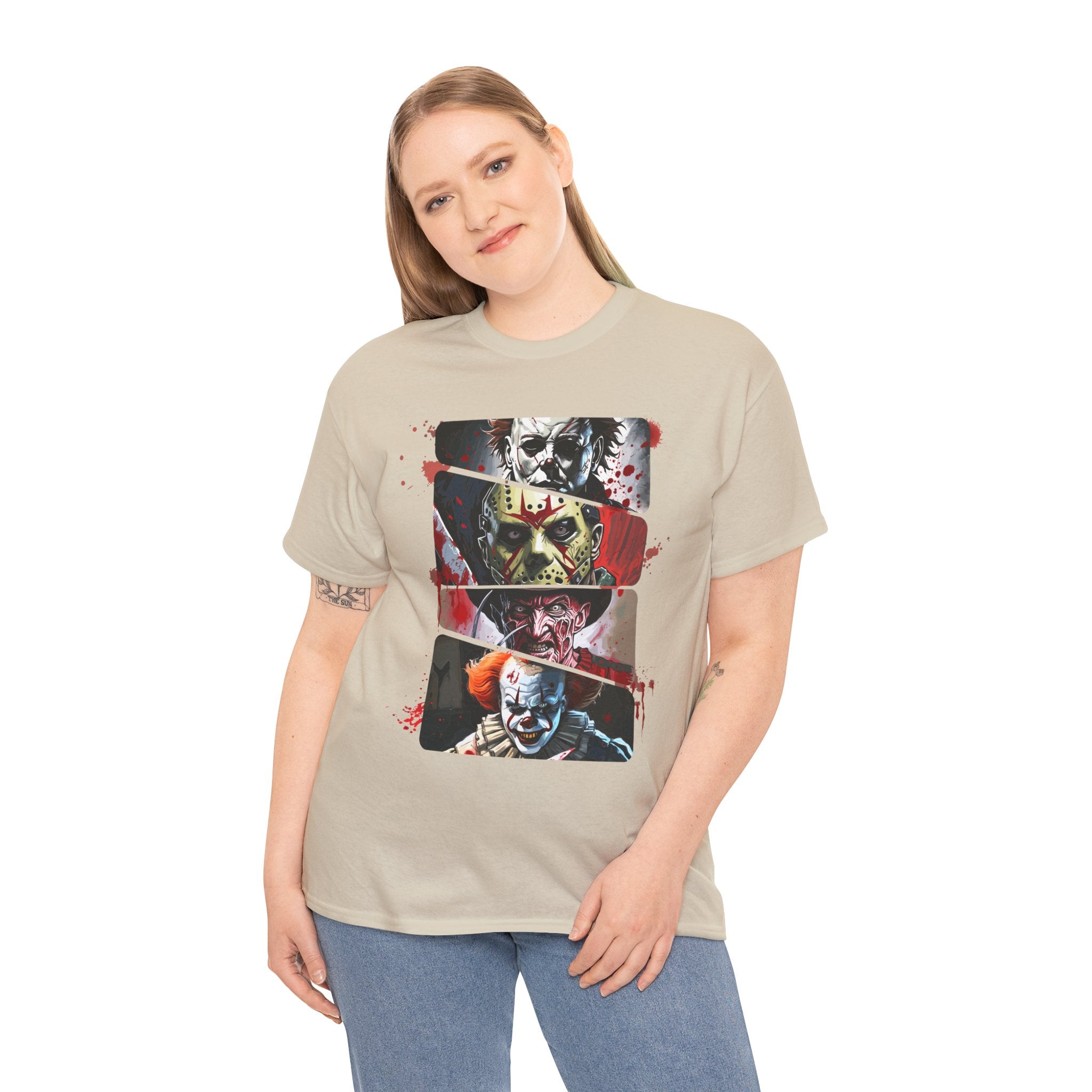Horror Legends Horror Graphic Tee, Unisex Cotton Shirt, Halloween Costume, Horror Movie Gift, Spooky T-Shirt, Horror Fan Apparel
