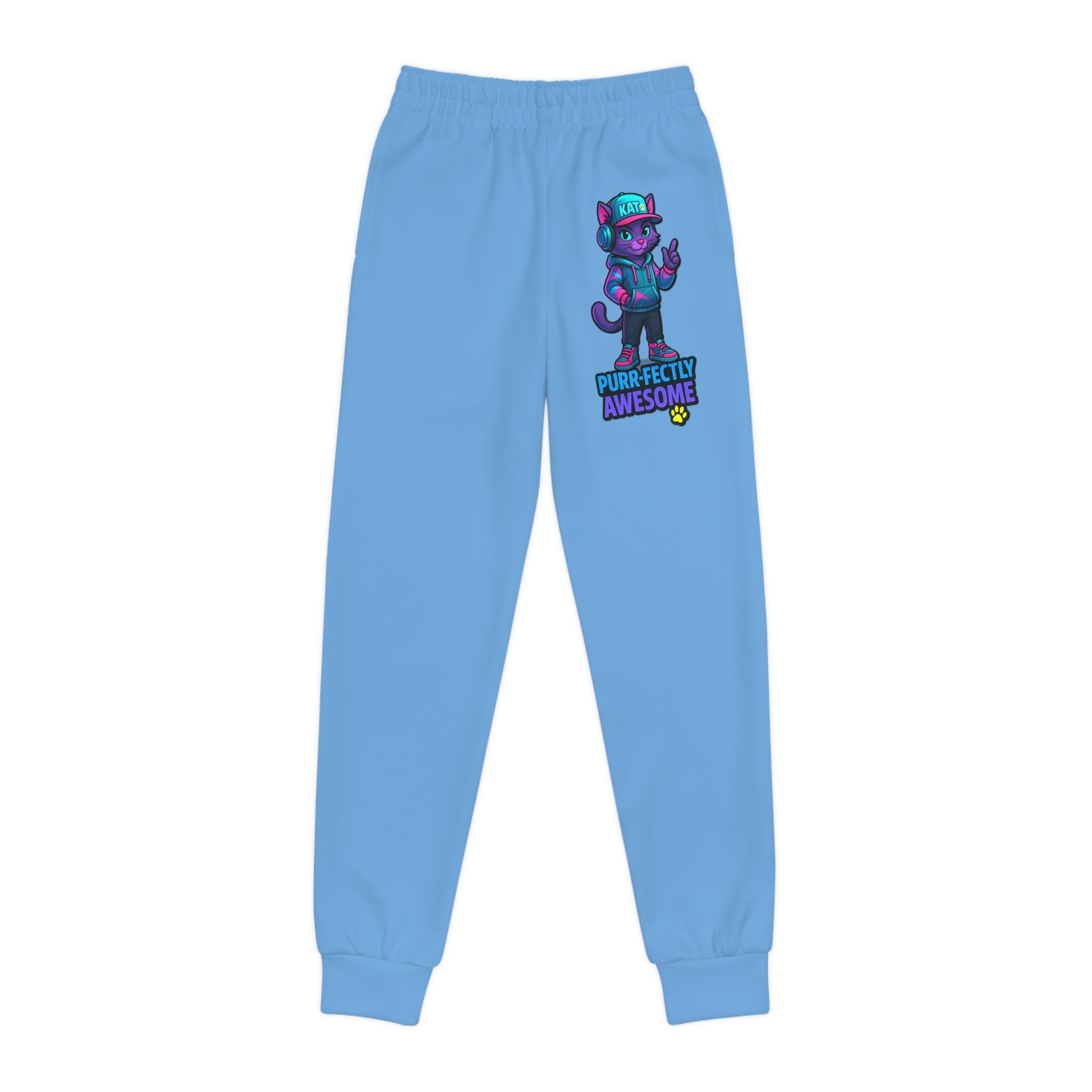 DJ KAT PAWS Purr-fectly Awesome Youth Joggers | Cozy Lounge Pants for Kids, Perfect for Playtime, Sleepovers, and Casual Outings