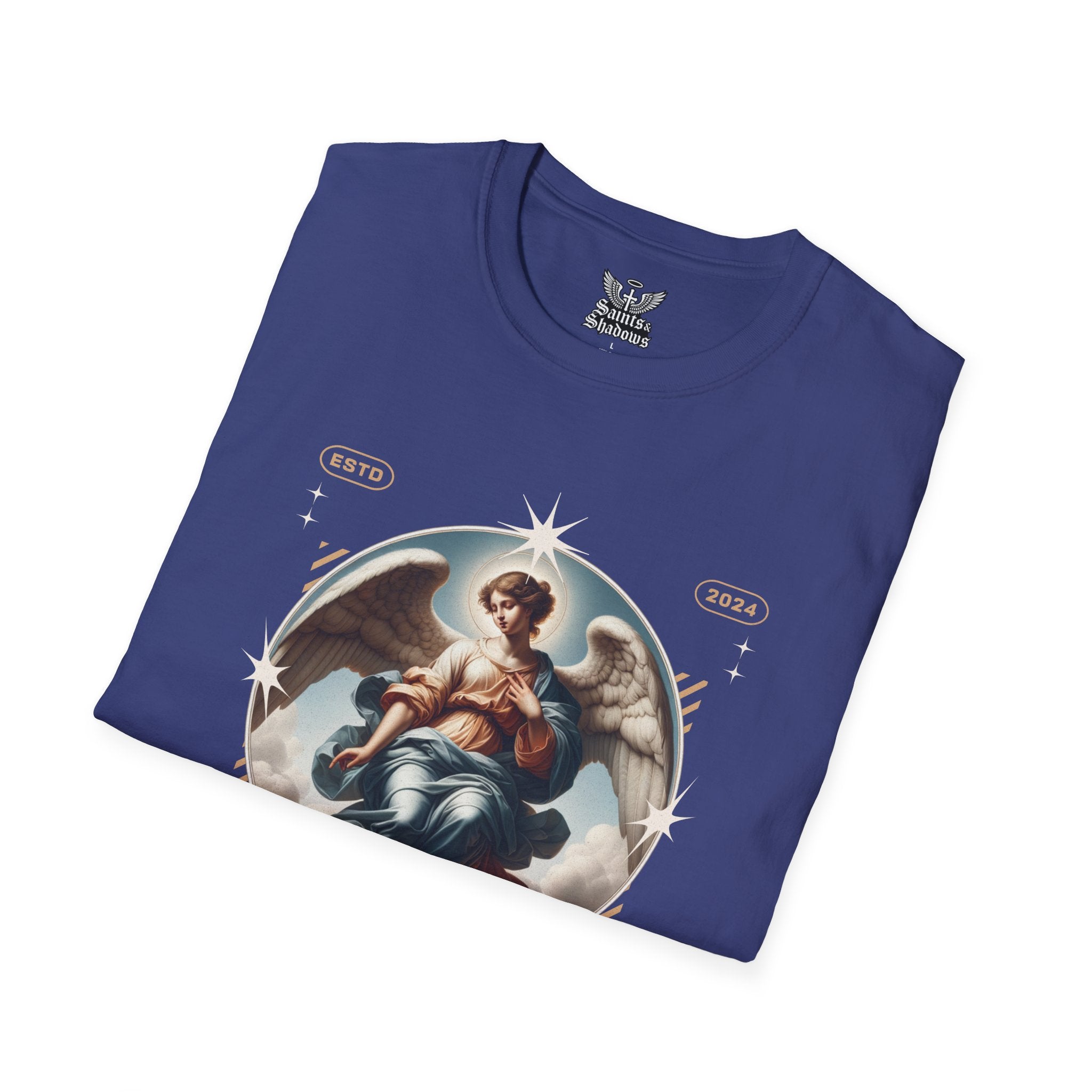 Saints and Shadows - Reflection, Angelic Artwork Unisex Softstyle T-Shirt, Casual Wear