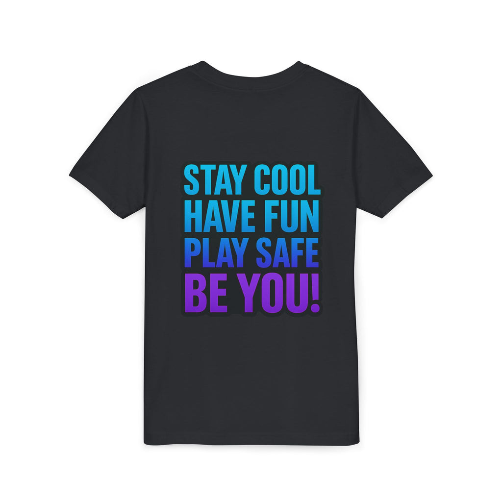 DJ KAT PAWS Paw-Sitive Waves Only, Youth Tee | Kids Surfing T-Shirt, Fun Cat Graphic Top, Summer Apparel, Gifts for Animal Lovers