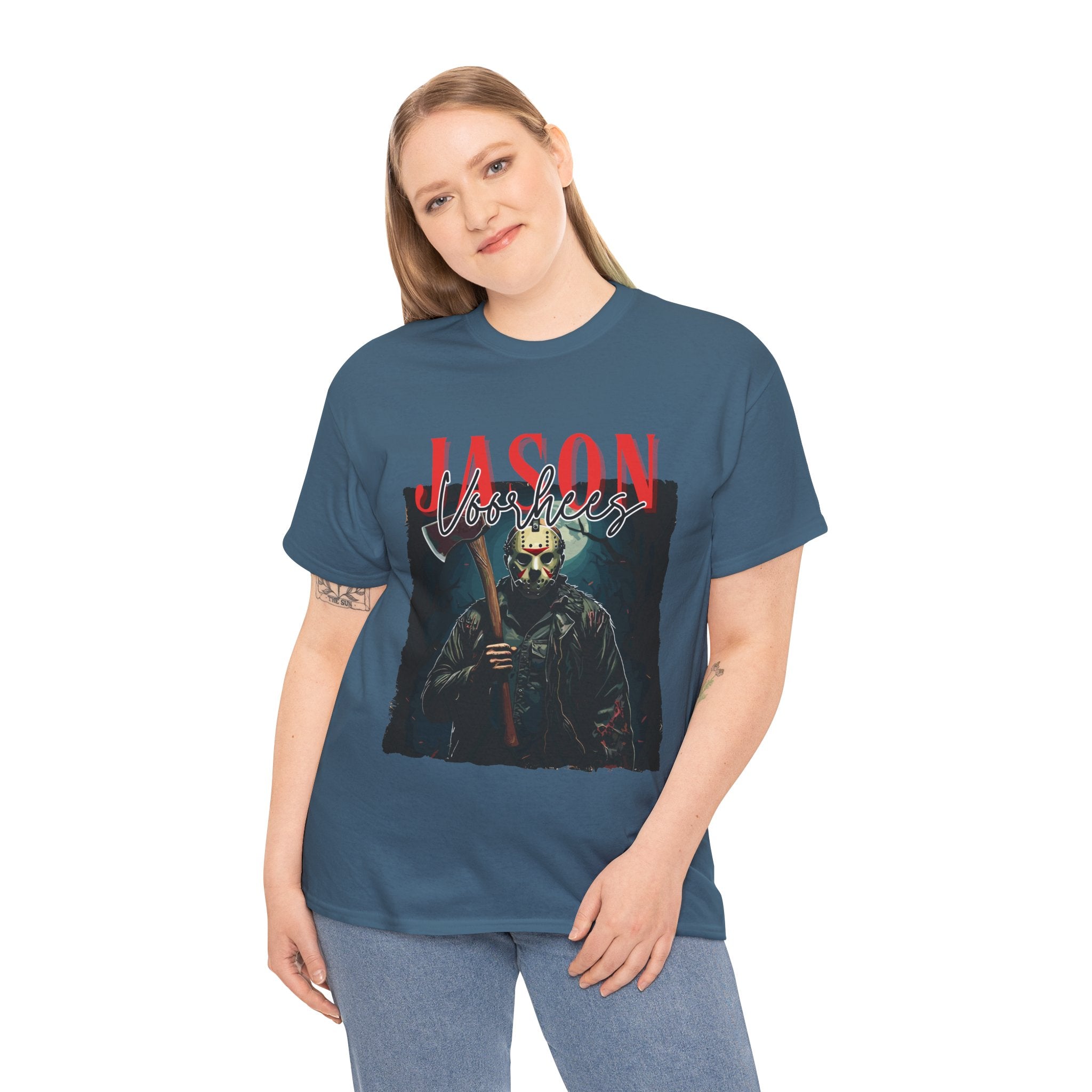 Jason Vorhees Horror Graphic Tee, Unisex Cotton Shirt, Halloween Costume, Horror Movie Gift, Spooky T-Shirt, Horror Fan Apparel