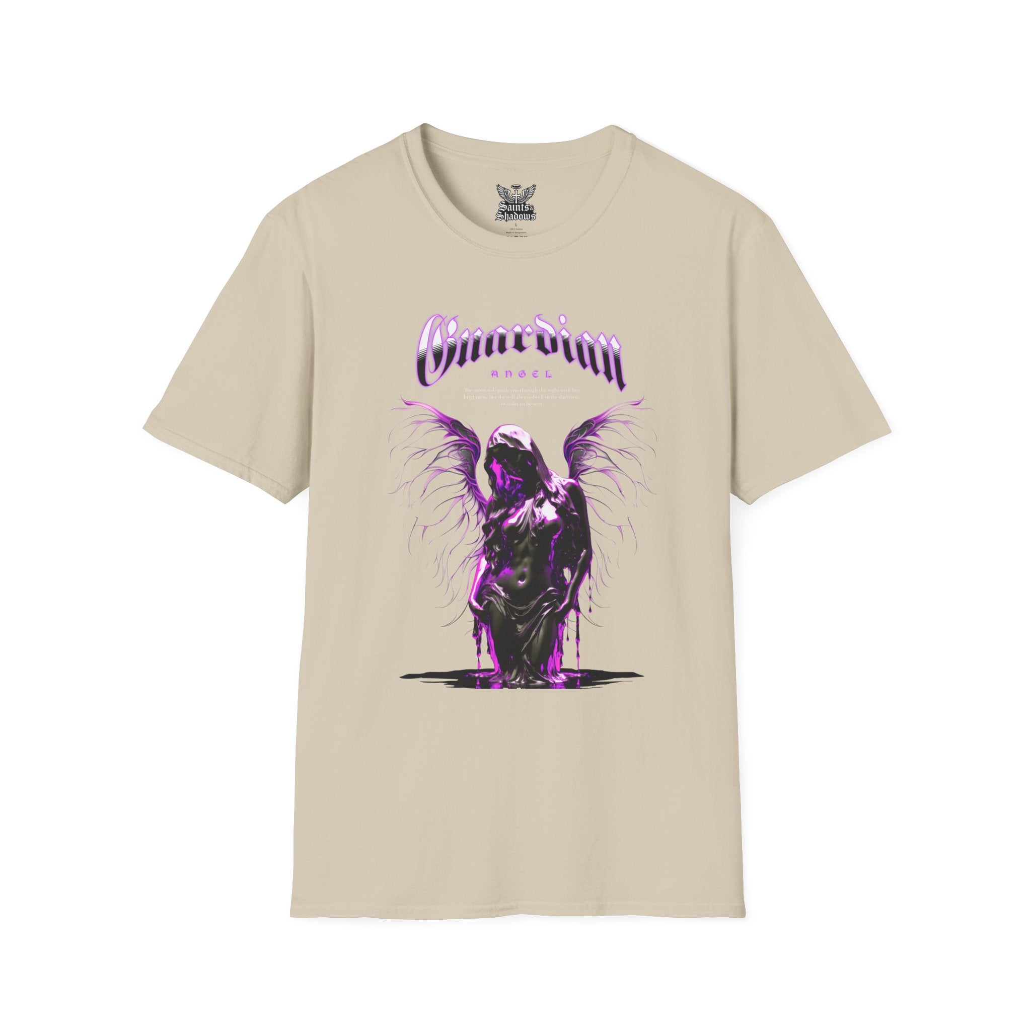 Saints and Shadows - Guardian Angel, Angelic Artwork Unisex Softstyle T-Shirt, Casual Wear