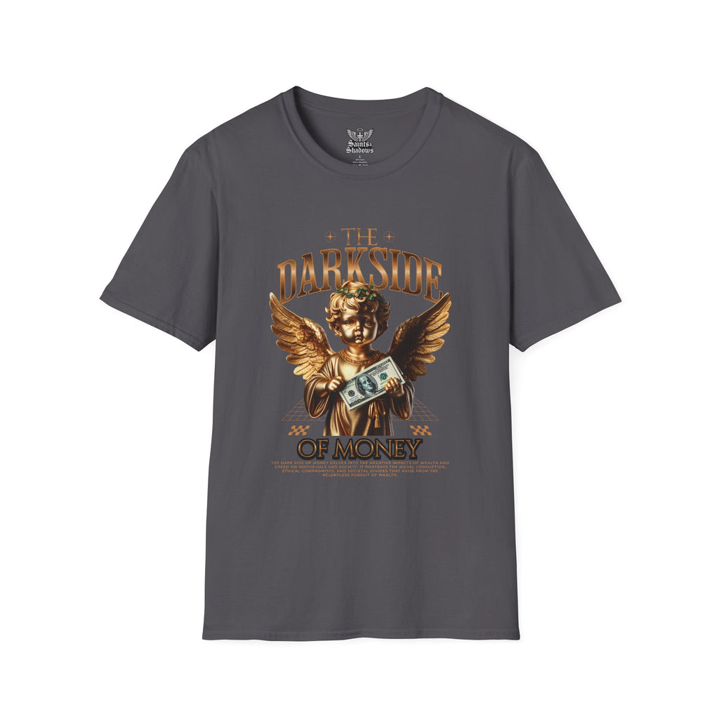 Saints and Shadows - The Darkside of Money, Angelic Artwork Unisex Softstyle T-Shirt, Casual Wear