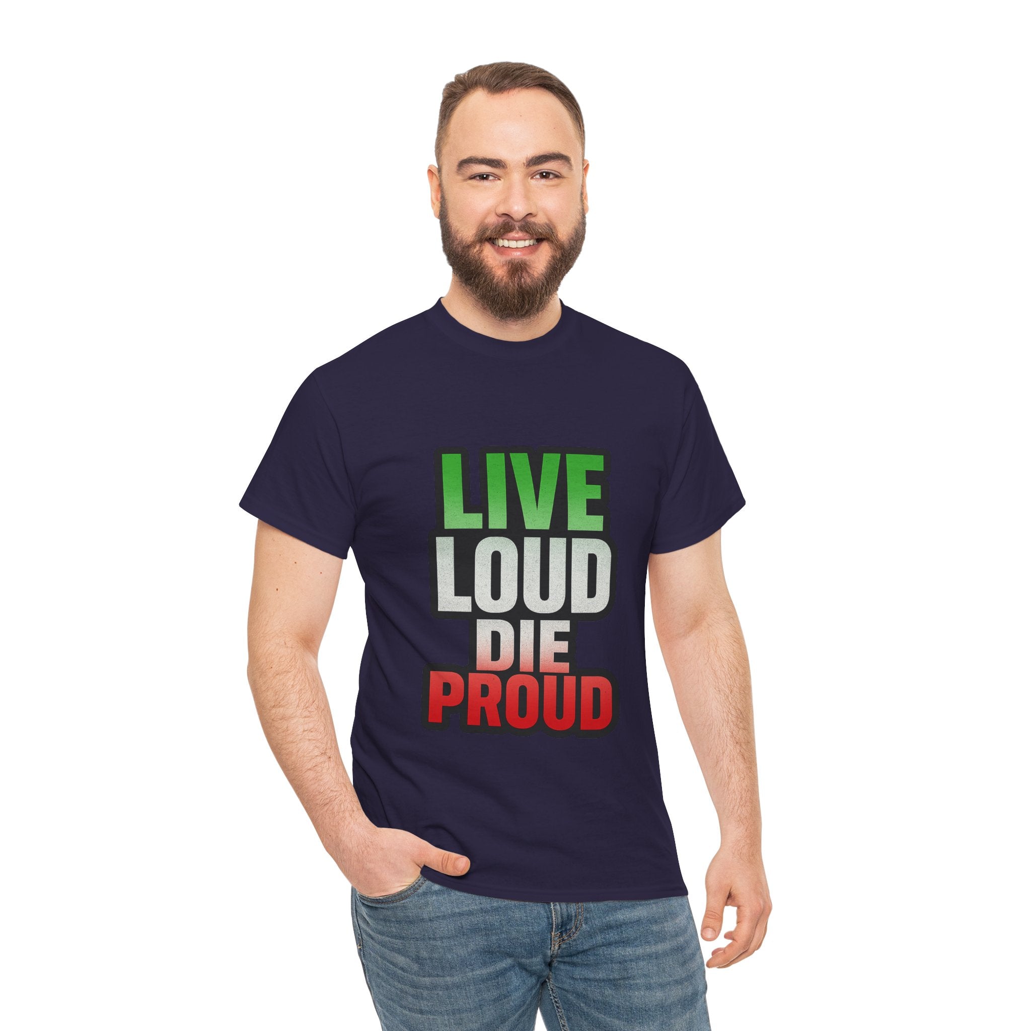 Live Loud Die Proud Italian Flag Tee