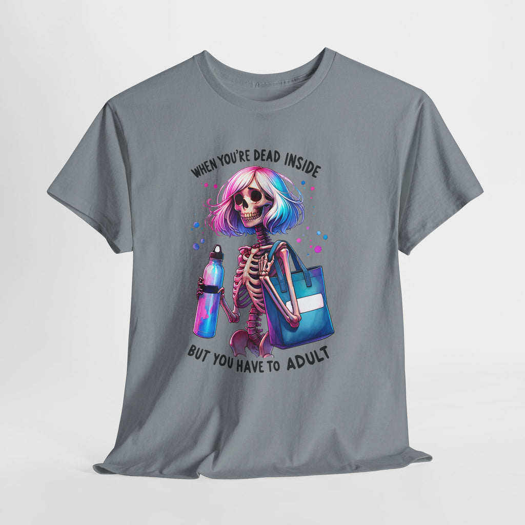 When you're dead onside, Whimsical Skeleton Tee, Funny Graphic Shirt, Perfect for Halloween, Unique Gift Idea, Casual Wear, Everyday Humor