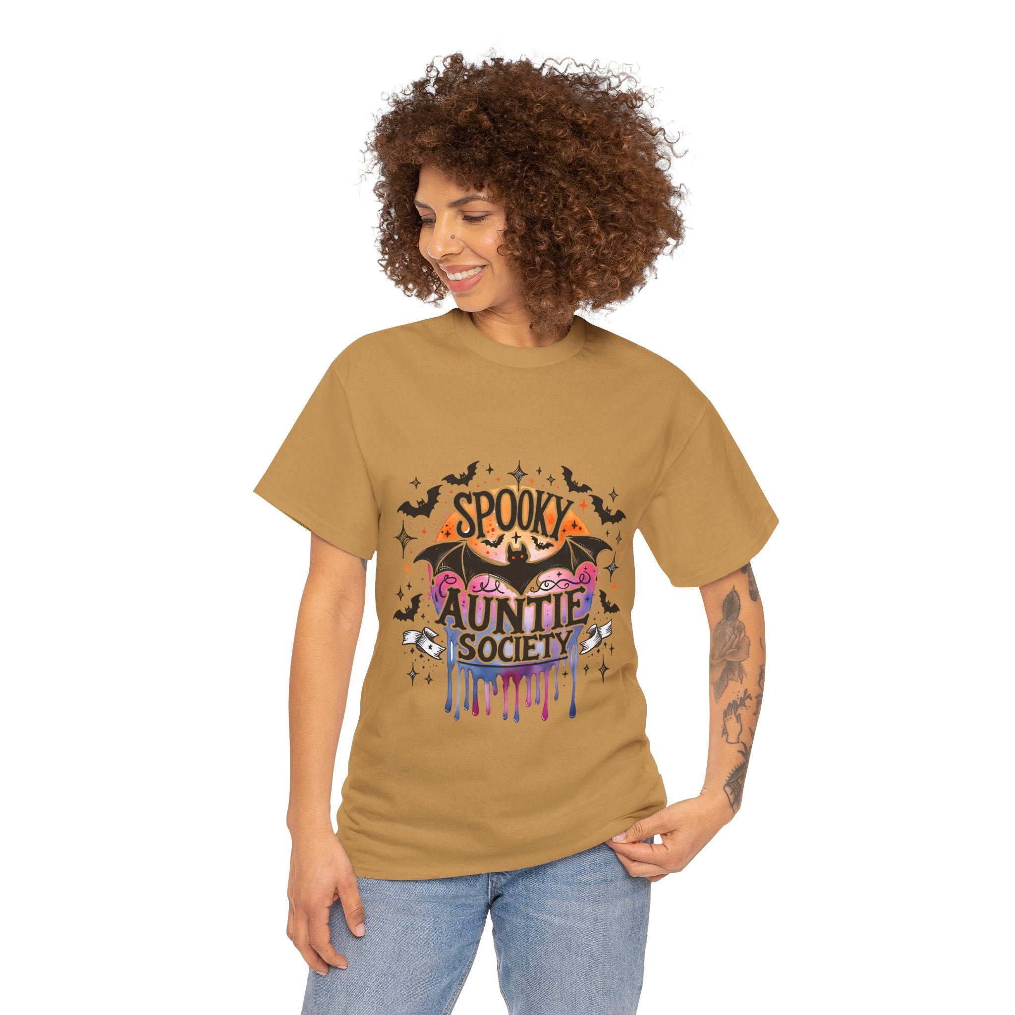 Spooky Auntie Society Tee, Ghost Lovers T-Shirt, Halloween Costume Shirt, Unisex Graphic Tee, Fun Family Gathering Apparel