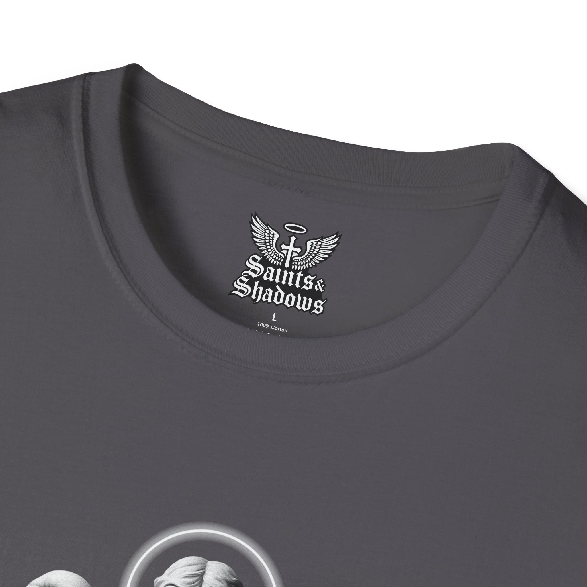 Saints and Shadows - Pensive, Angelic Artwork Unisex Softstyle T-Shirt, Casual Wear