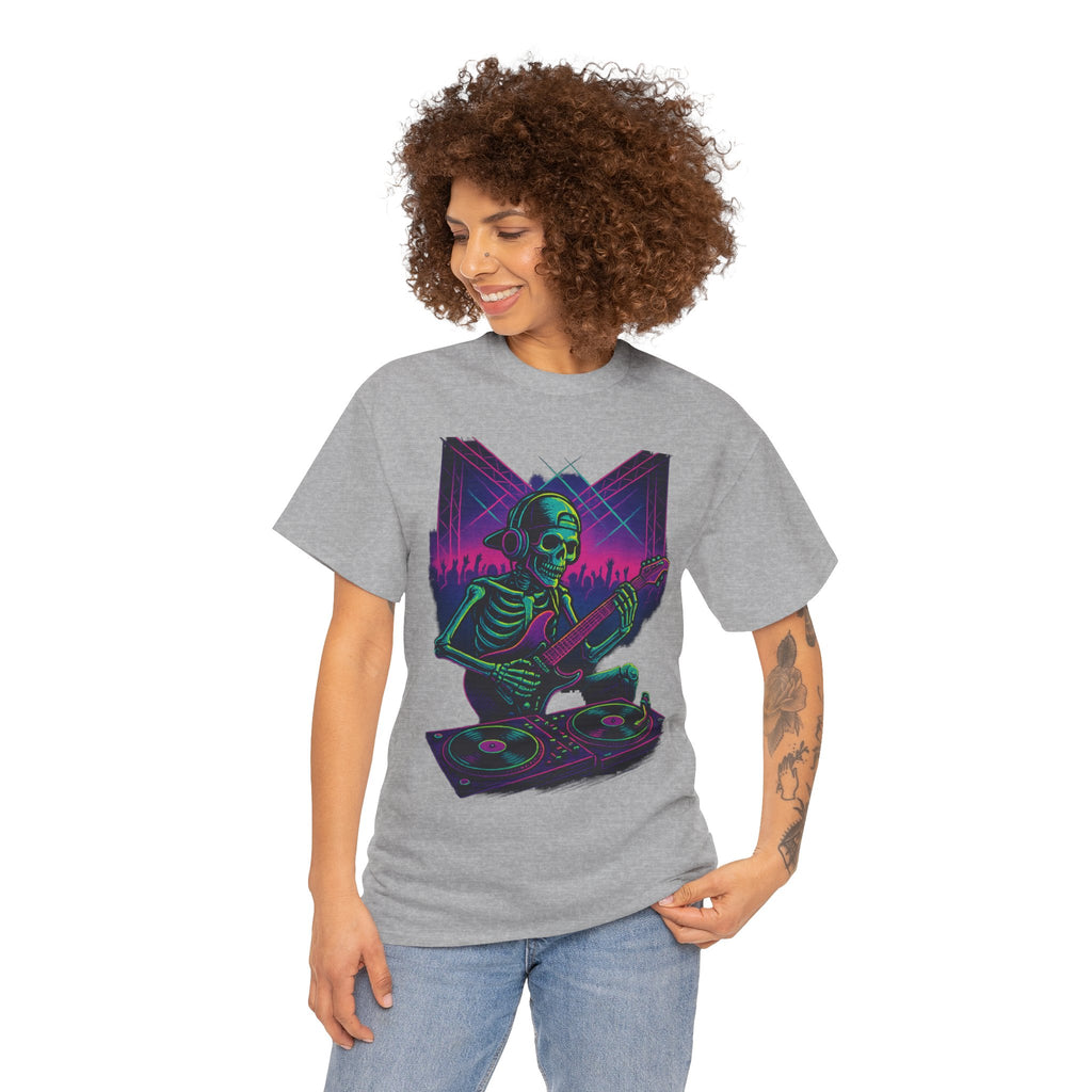 Bone Jams Rockin’ Skeleton, Tee | Loud Enough to Wake the Dead | Unisex Cotton Shirt for Music Lovers, Concerts, Halloween, Gifts