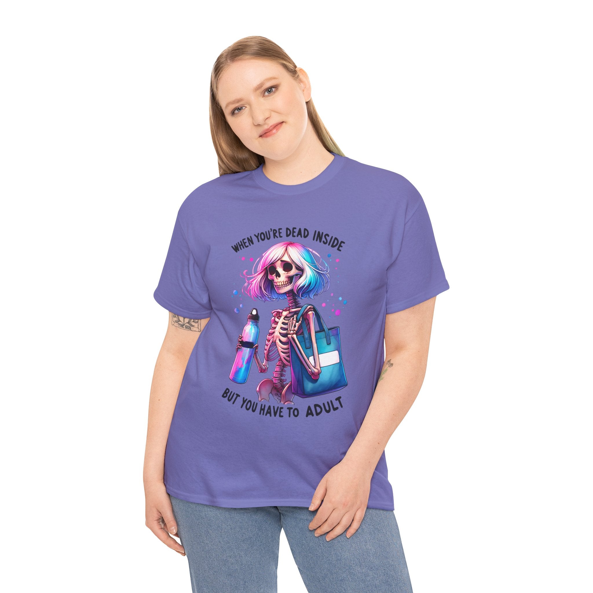 When you're dead onside, Whimsical Skeleton Tee, Funny Graphic Shirt, Perfect for Halloween, Unique Gift Idea, Casual Wear, Everyday Humor