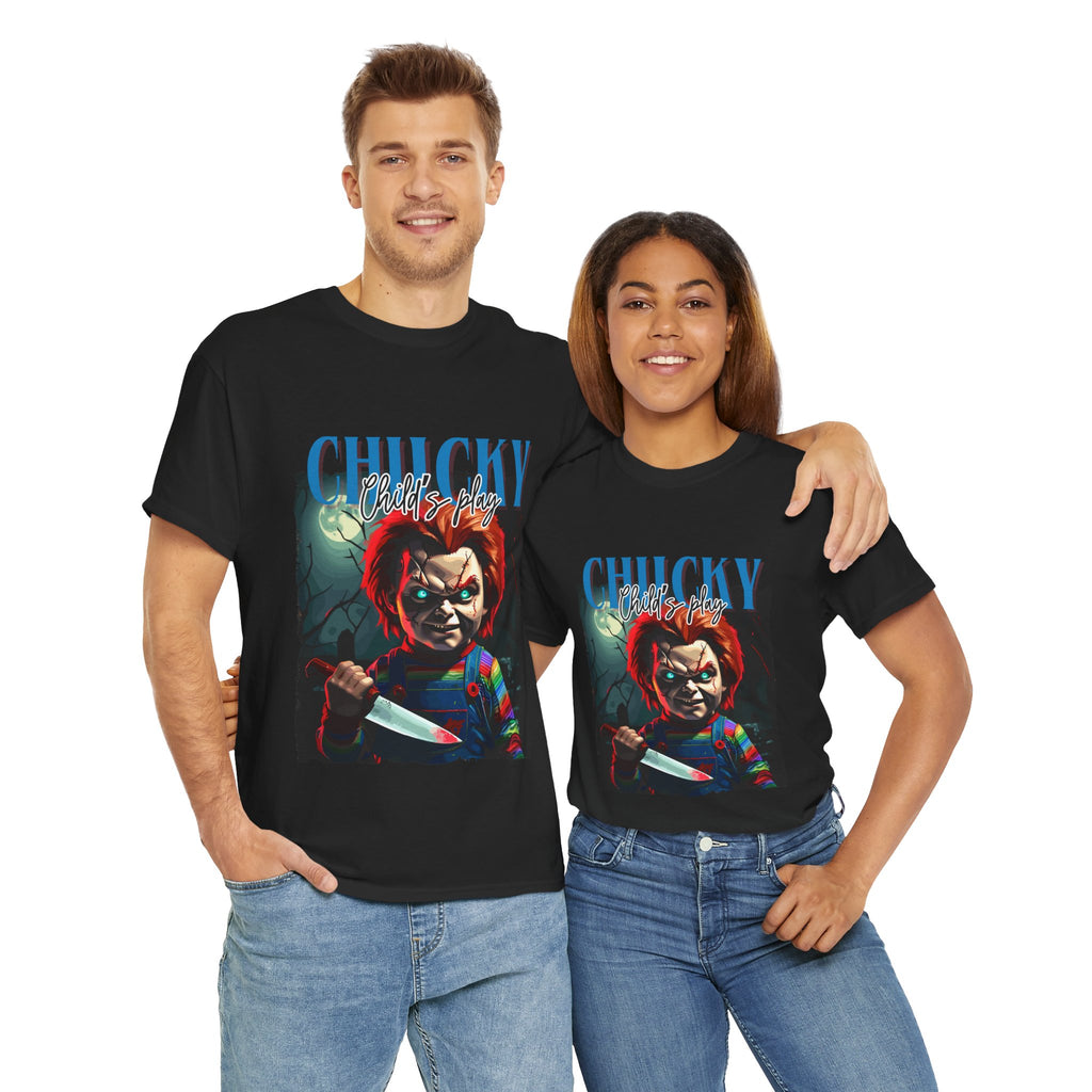 Chucky Horror Graphic Tee, Unisex Cotton Shirt, Halloween Costume, Horror Movie Gift, Spooky T-Shirt, Horror Fan Apparel