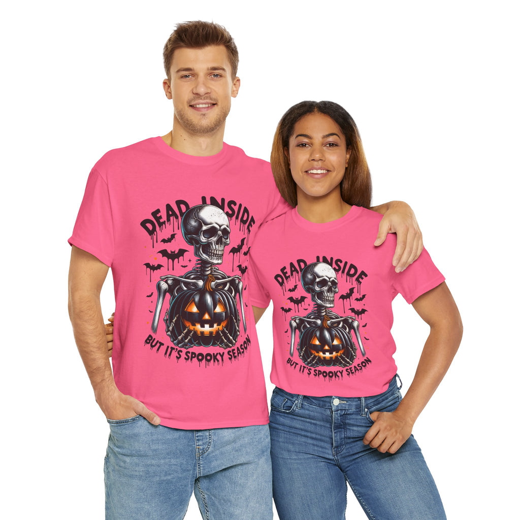 Dead Inside, Spooky Season Tee, Unisex Heavy Cotton T-Shirt, Halloween Shirt, Fun Casual Wear, Graphic Tee, Gift for Halloween Lovers