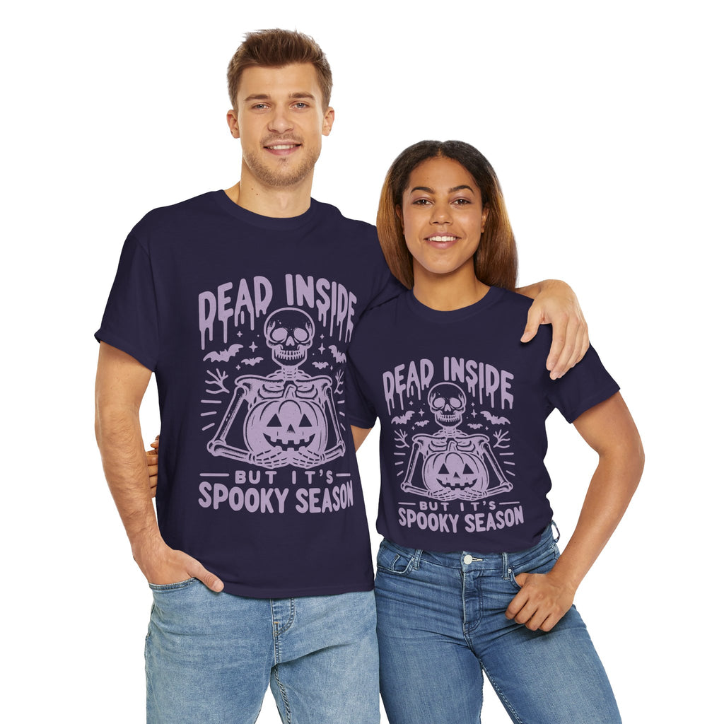 Spooky Season Dead Inside Unisex Tee, Halloween Shirt, Graphic Tee, Fall Apparel, Ghostly Vibes, Comfy Everyday Wear
