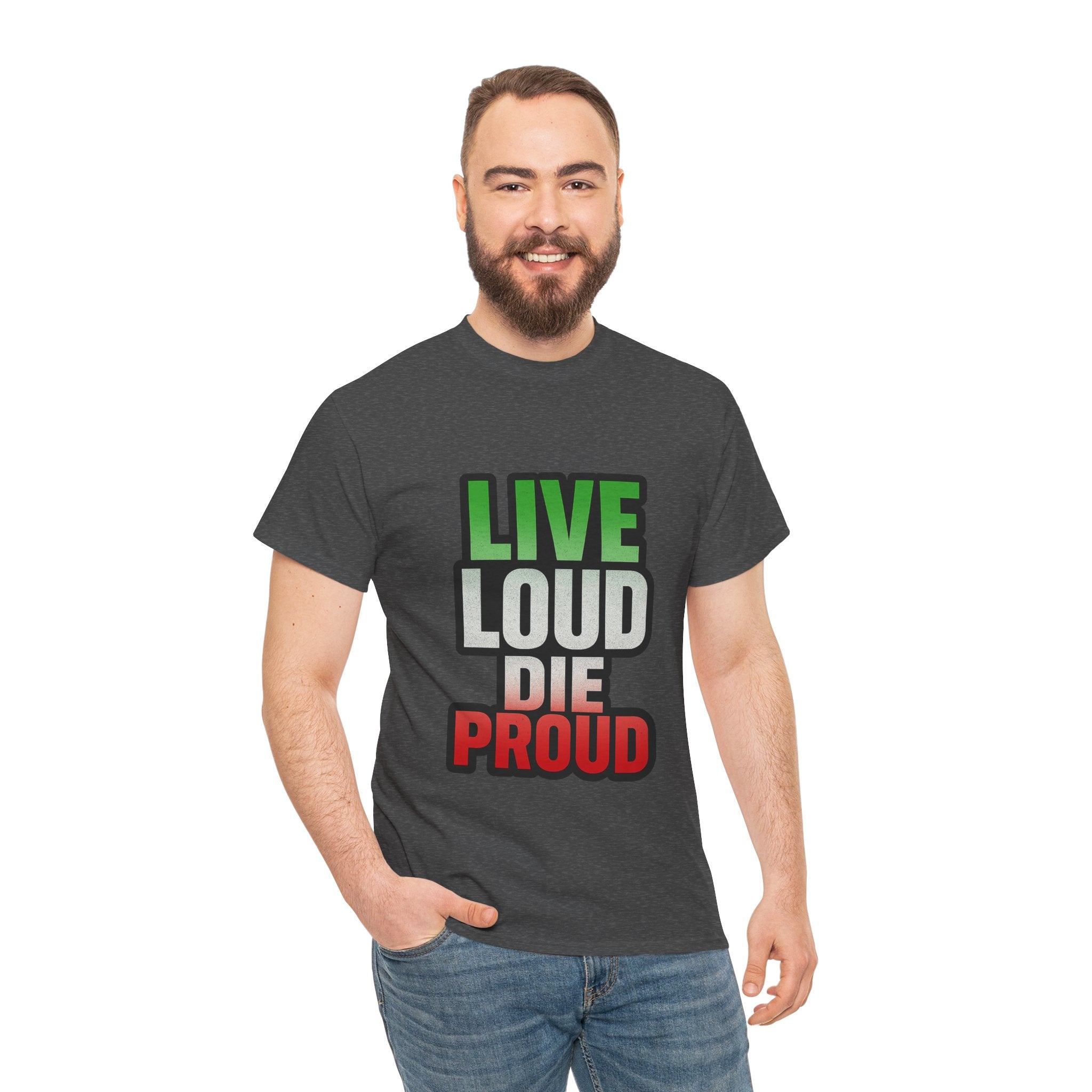Live Loud Die Proud Italian Flag Tee