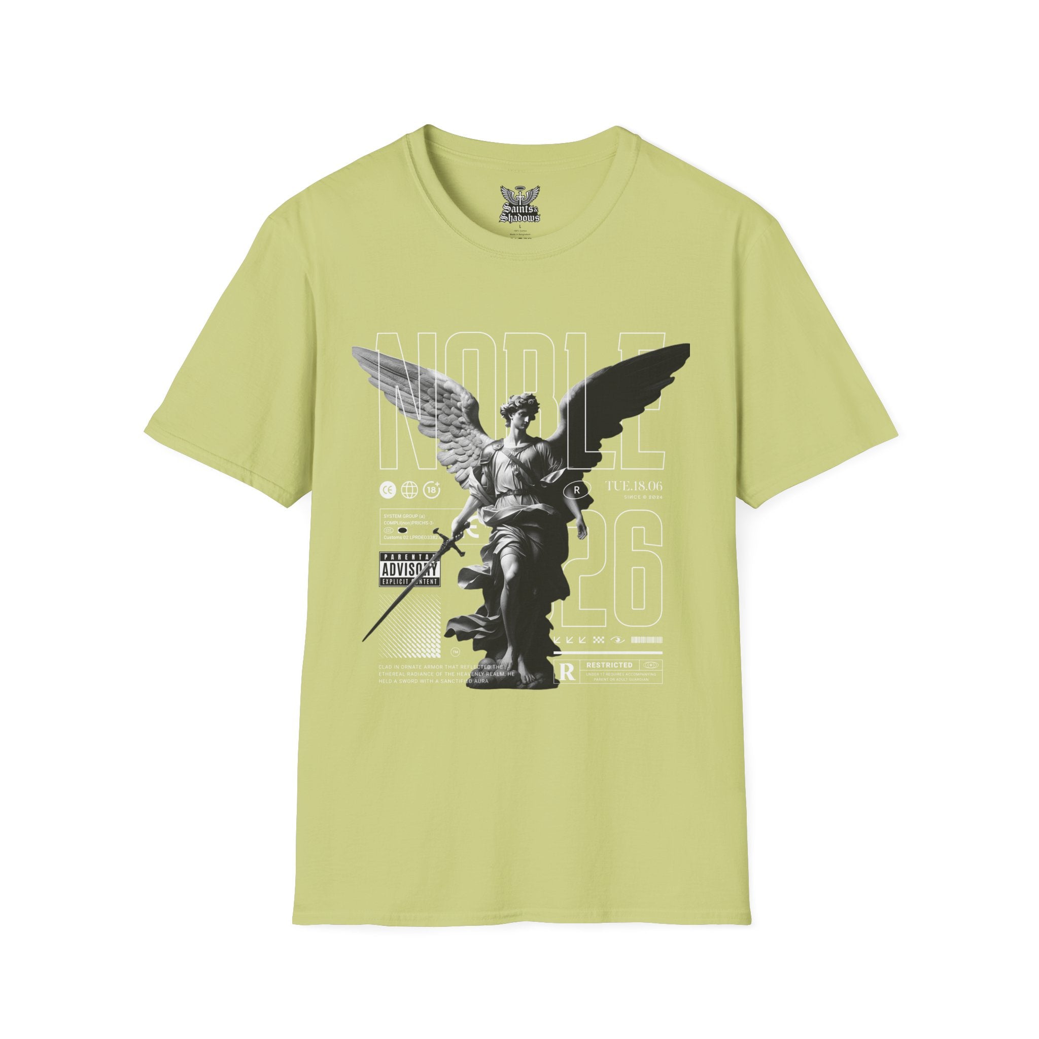 Saints and Shadows - Noble, Angelic Artwork Unisex Softstyle T-Shirt, Casual Wear