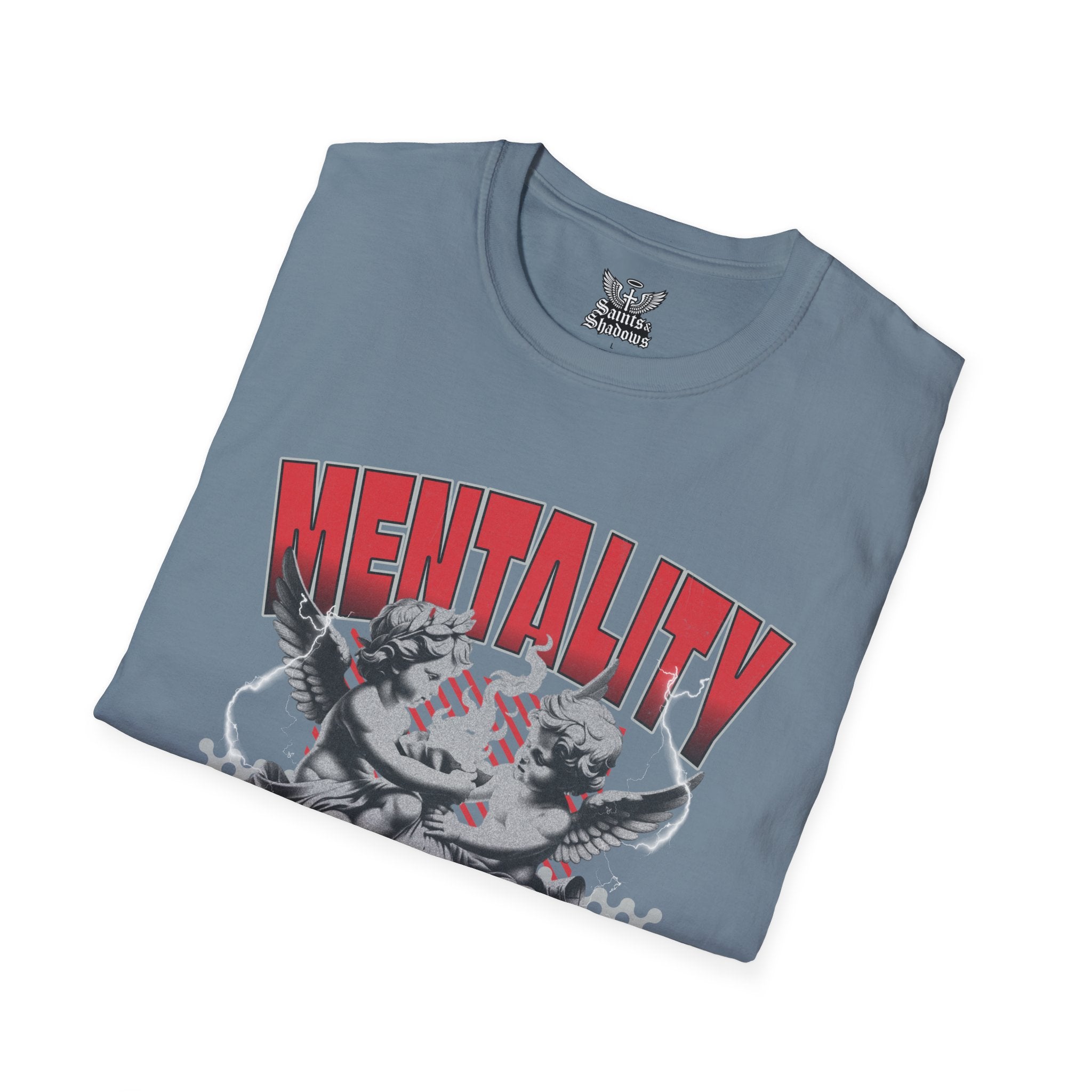 Saints and Shadows - Mentaility, Angelic Artwork Unisex Softstyle T-Shirt, Casual Wear