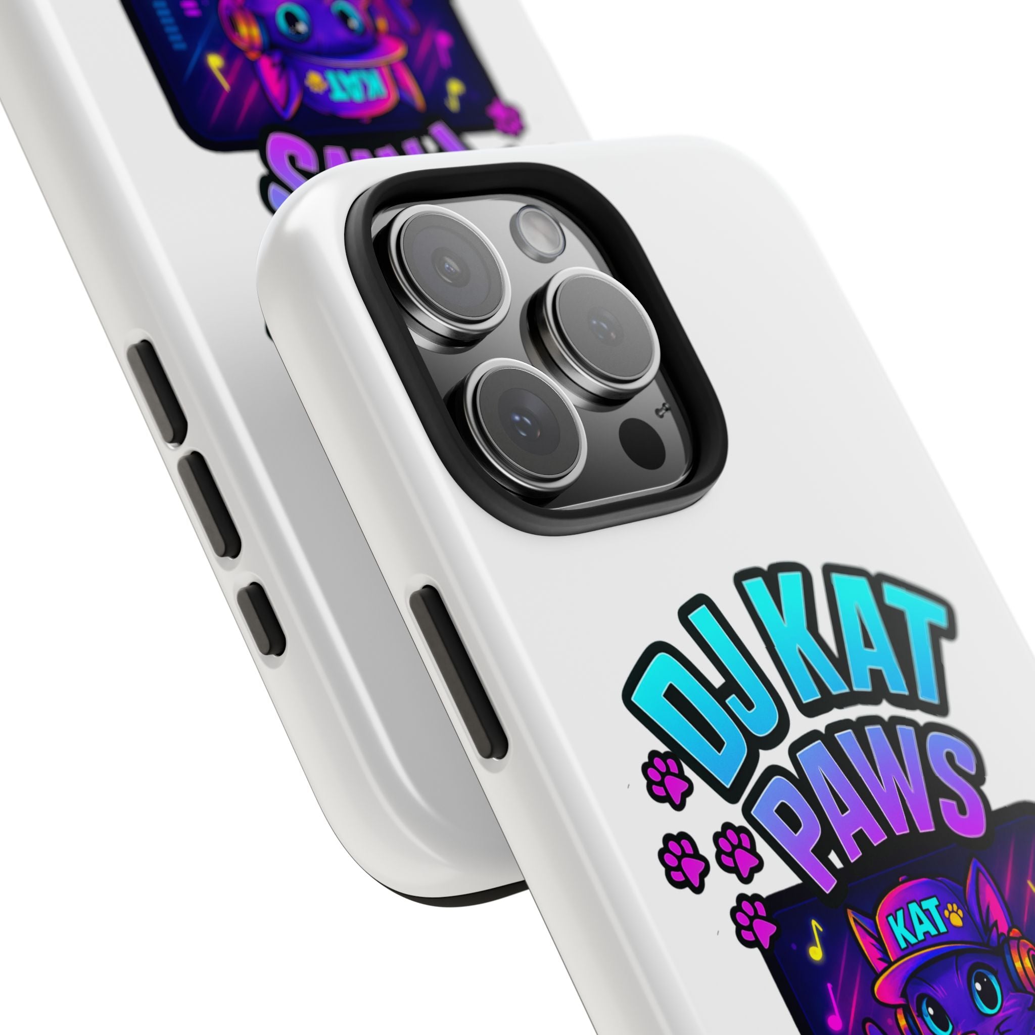 DJ KAT PAWS - Paw-sitively LIT | Tough Phone Cases - Unique Gift for Cat Lovers, Funny Phone Accessory, Music Lover's Case, Pet Owner Present