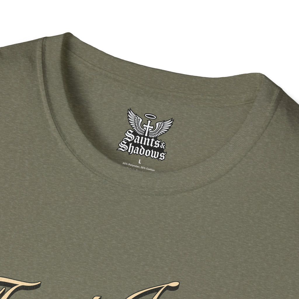 Saints and Shadows - Trust Issue, Angelic Artwork Unisex Softstyle T-Shirt, Casual Wear