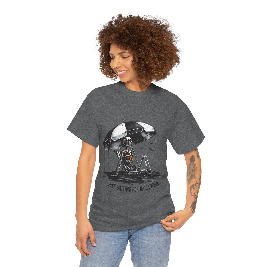Just Waiting for Halloween, Heavy, Unisex Graphic Shirt, Birthday Gift, Casual Wear, Vintage Style, Floral Design T-shirt