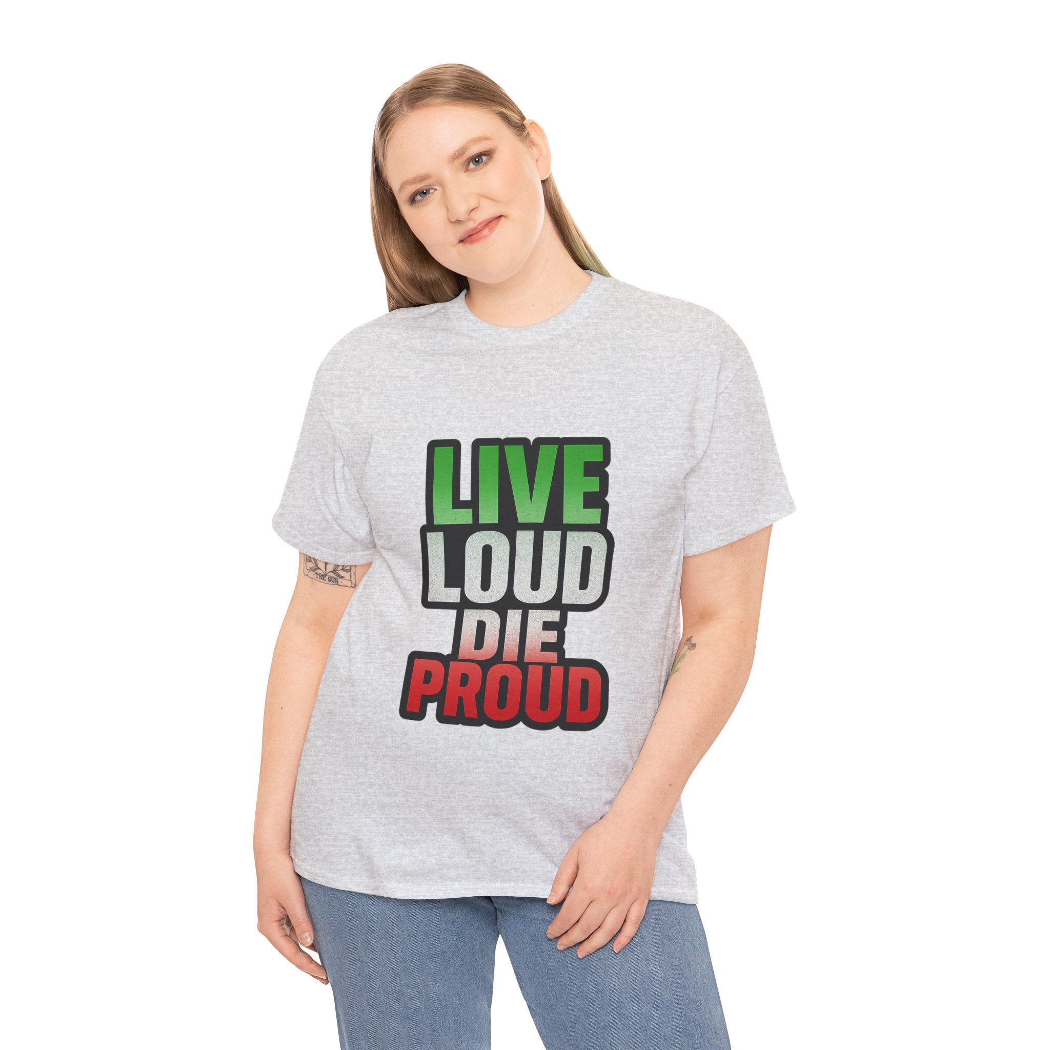 Live Loud Die Proud Italian Flag Tee