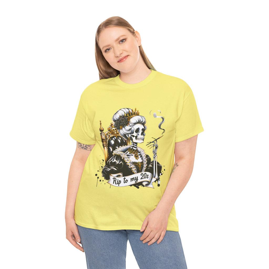 Rip to my 20s Tee, Heavy, Unisex Graphic Shirt, Birthday Gift, Casual Wear, Vintage Style, Floral Design T-shirt