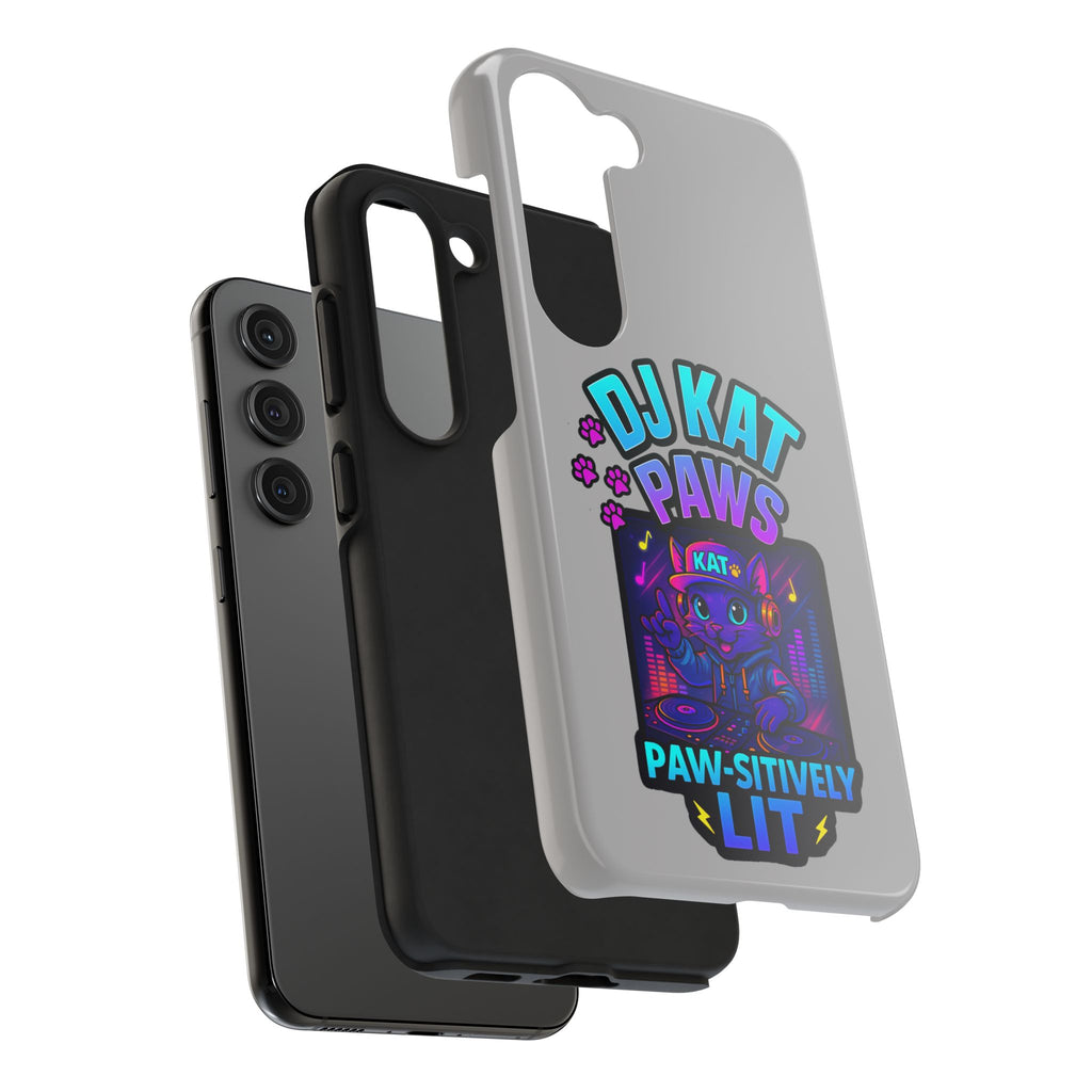 DJ KAT PAWS - Paw-sitively LIT | Tough Phone Cases - Unique Gift for Cat Lovers, Funny Phone Accessory, Music Lover's Case, Pet Owner Present