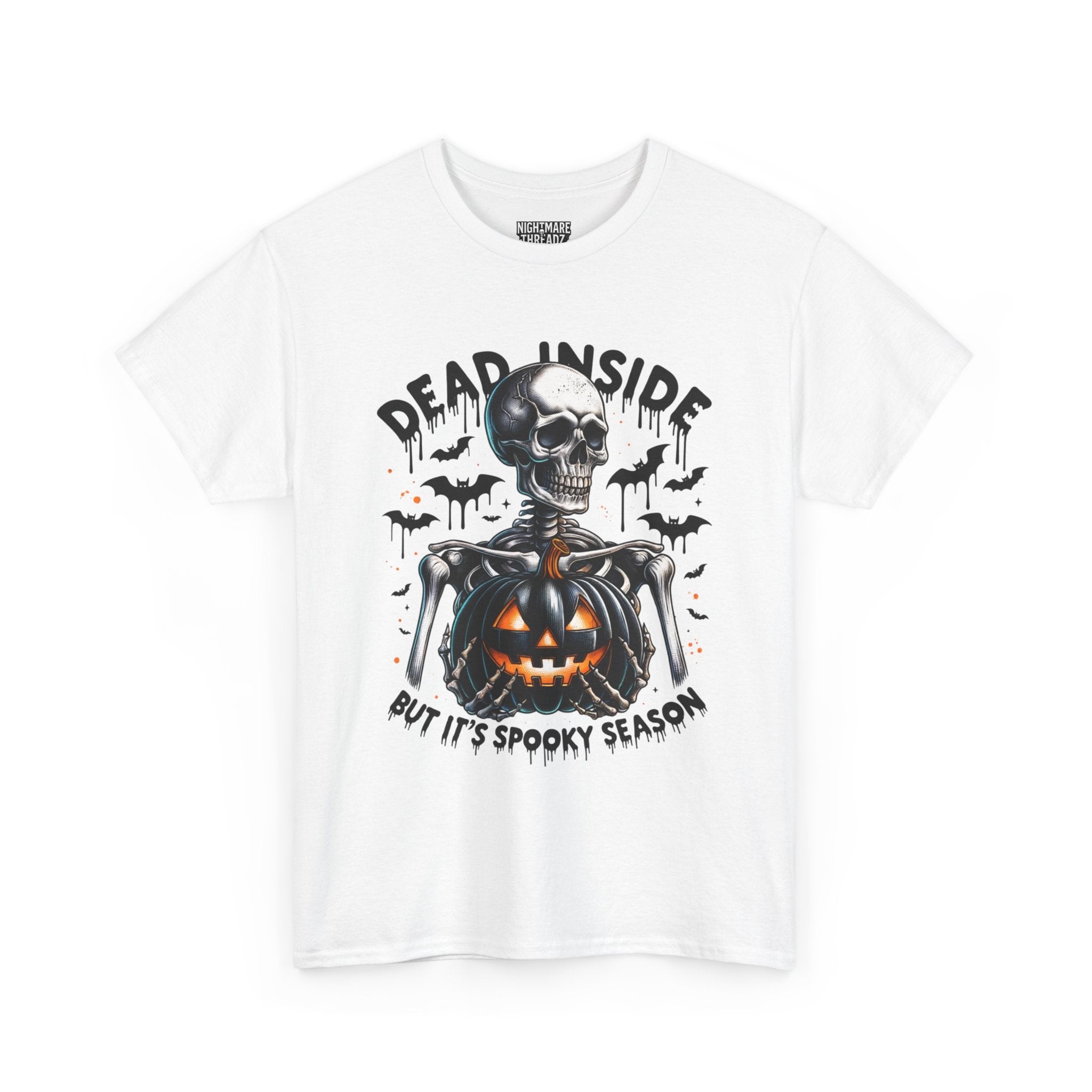 Dead Inside, Spooky Season Tee, Unisex Heavy Cotton T-Shirt, Halloween Shirt, Fun Casual Wear, Graphic Tee, Gift for Halloween Lovers