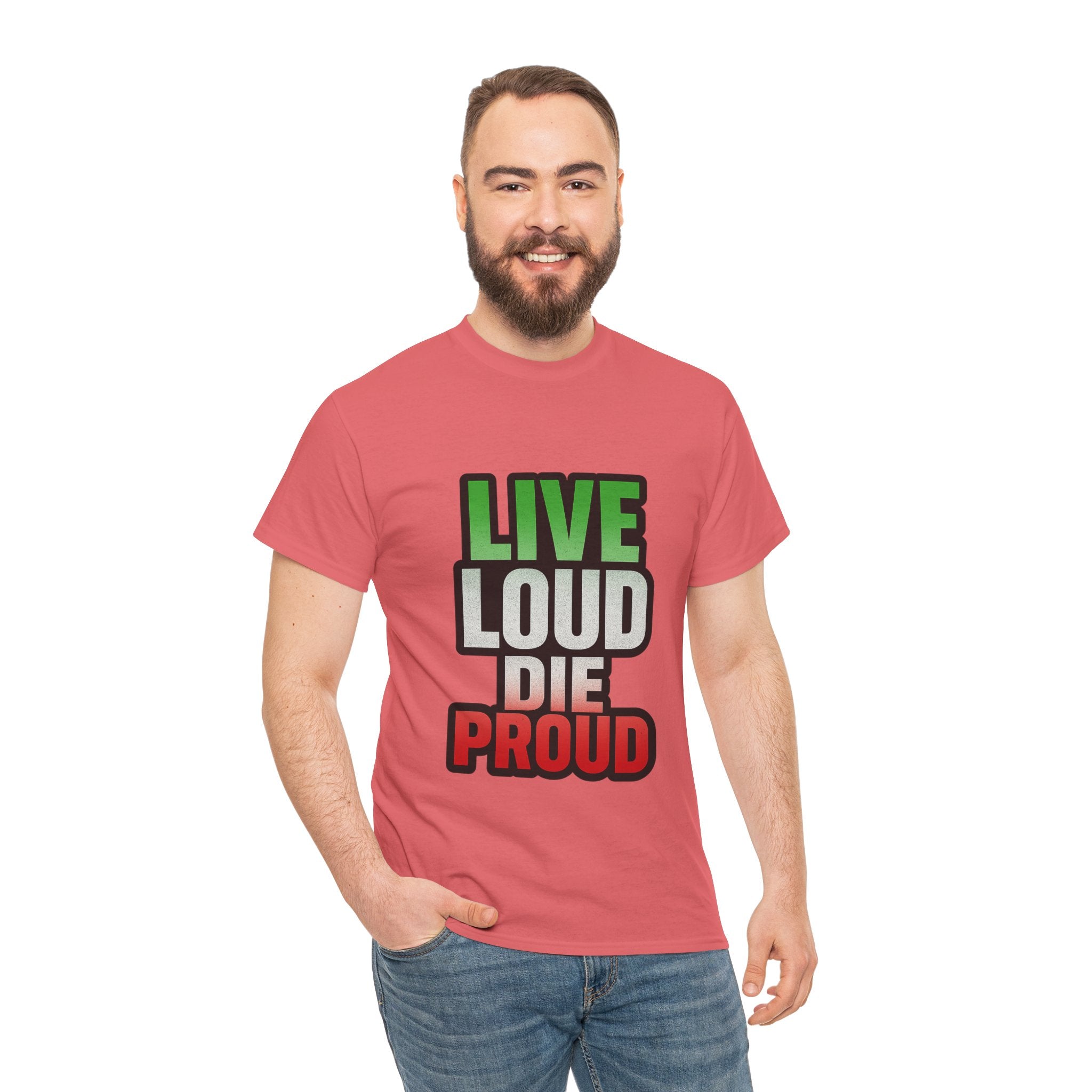 Live Loud Die Proud Italian Flag Tee