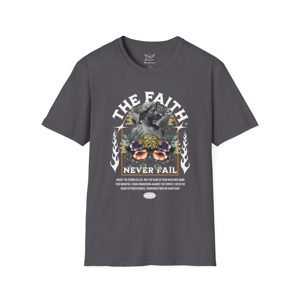 Saints and Shadows - The Faith Never Fail, Angelic Artwork Unisex Softstyle T-Shirt, Casual Wear