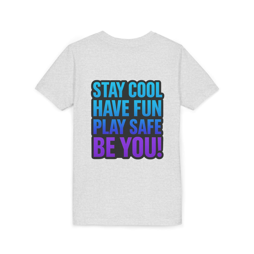 DJ KAT PAWS Paw-sitively Shredding, Skateboarding Youth Tee | Fun Summer Shirt, Motivational Kids T-Shirt, Birthday Gift for Boys & Girls