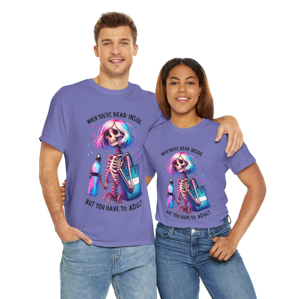 When you're dead onside, Whimsical Skeleton Tee, Funny Graphic Shirt, Perfect for Halloween, Unique Gift Idea, Casual Wear, Everyday Humor