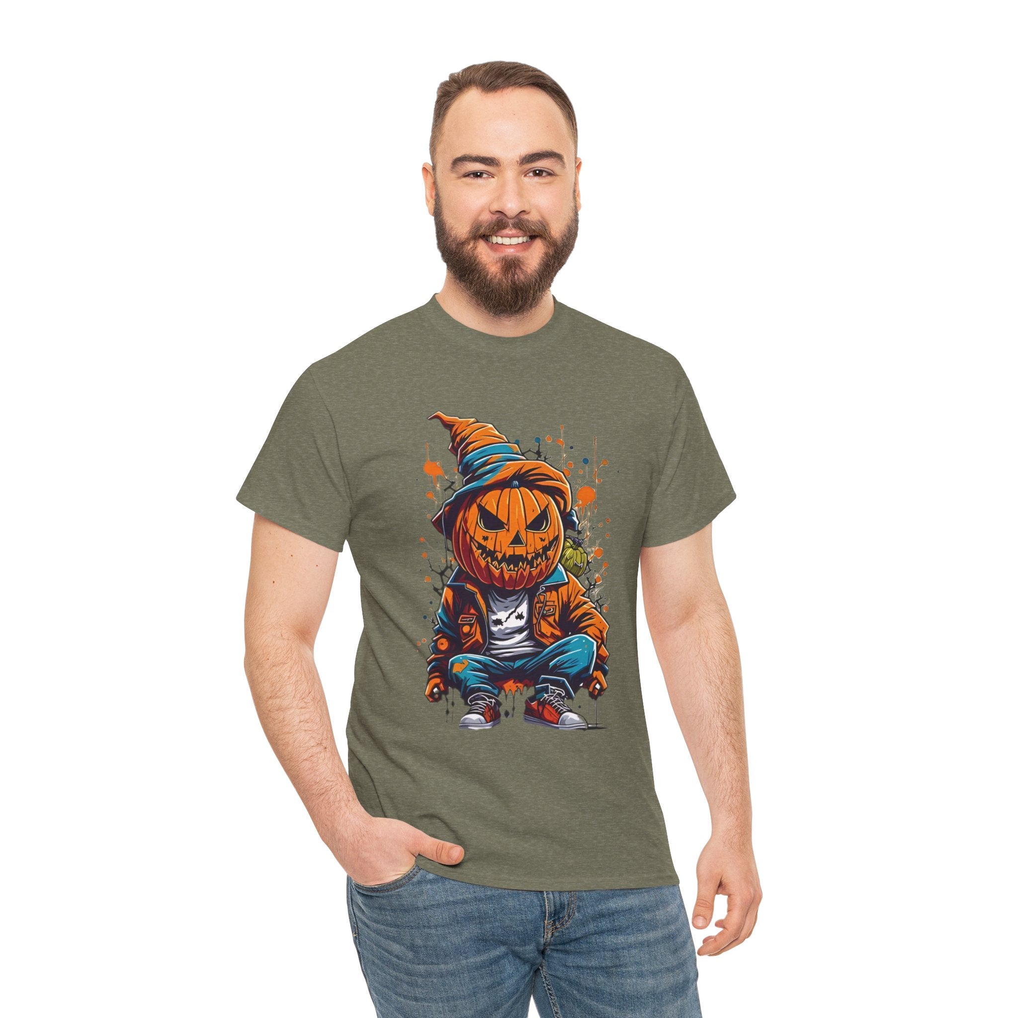 Scary Pumpkin, Horror Graphic Tee, Unisex Cotton Shirt, Halloween Costume, Horror Movie Gift, Spooky T-Shirt, Horror Fan Apparel