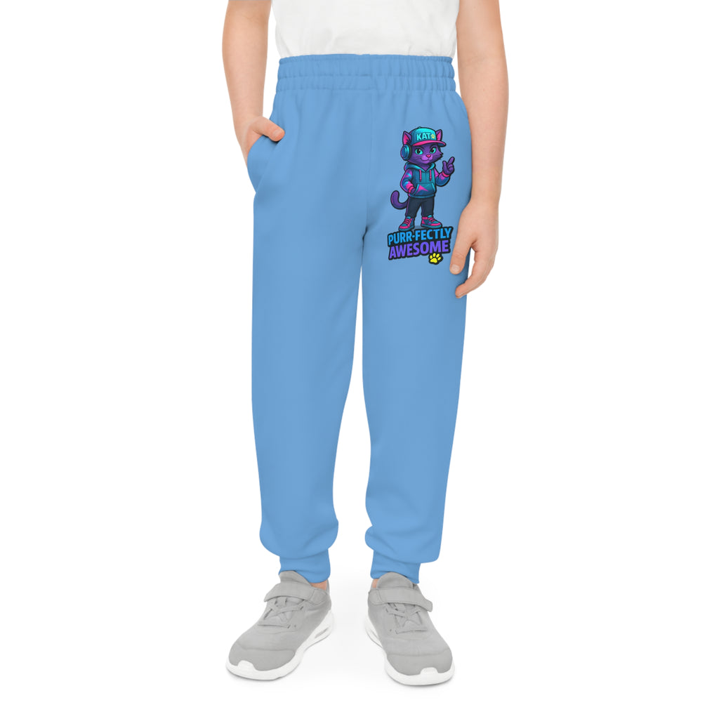 DJ KAT PAWS Purr-fectly Awesome Youth Joggers | Cozy Lounge Pants for Kids, Perfect for Playtime, Sleepovers, and Casual Outings
