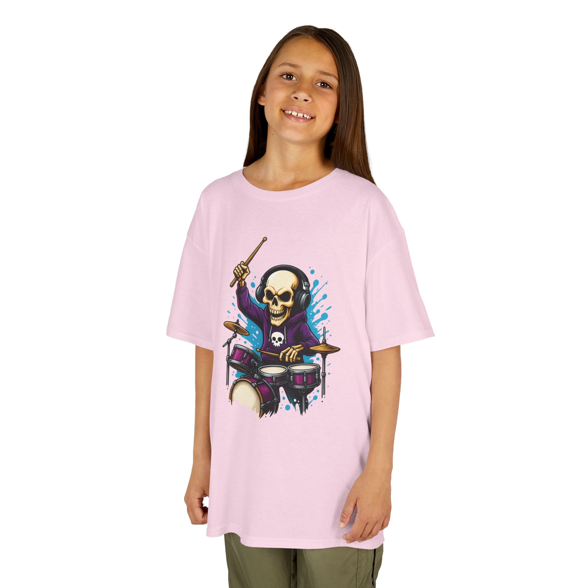 Bone Jams MC Bonez, Kids Tee | Drummer Edition | Halloween Costume, Birthday Gift & Drop Dead Beats Apparel
