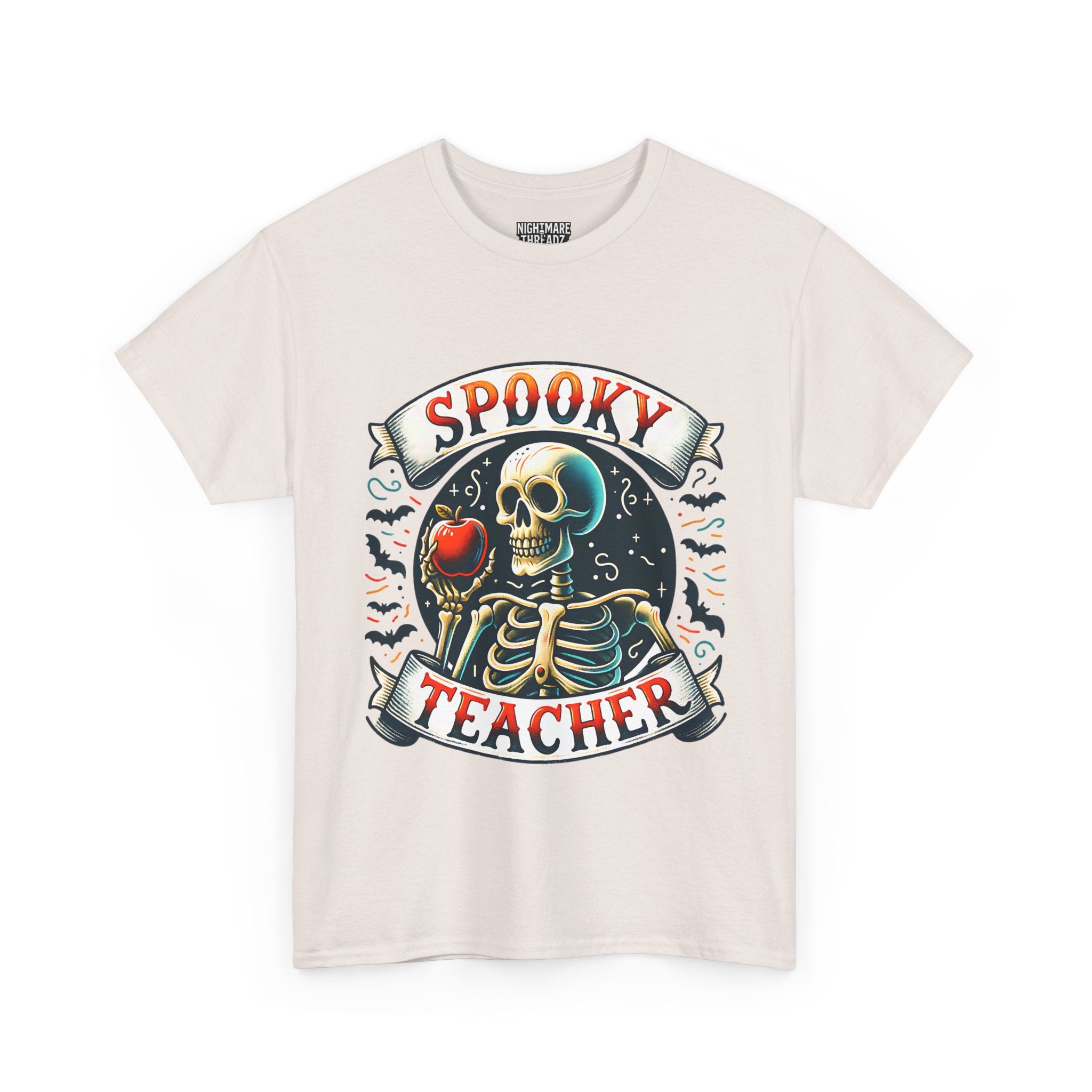 Spooky Teacher Tee, Halloween Shirt, Unisex Cotton T-Shirt, Funny Teacher Gift, Skeleton Design, Fall Apparel