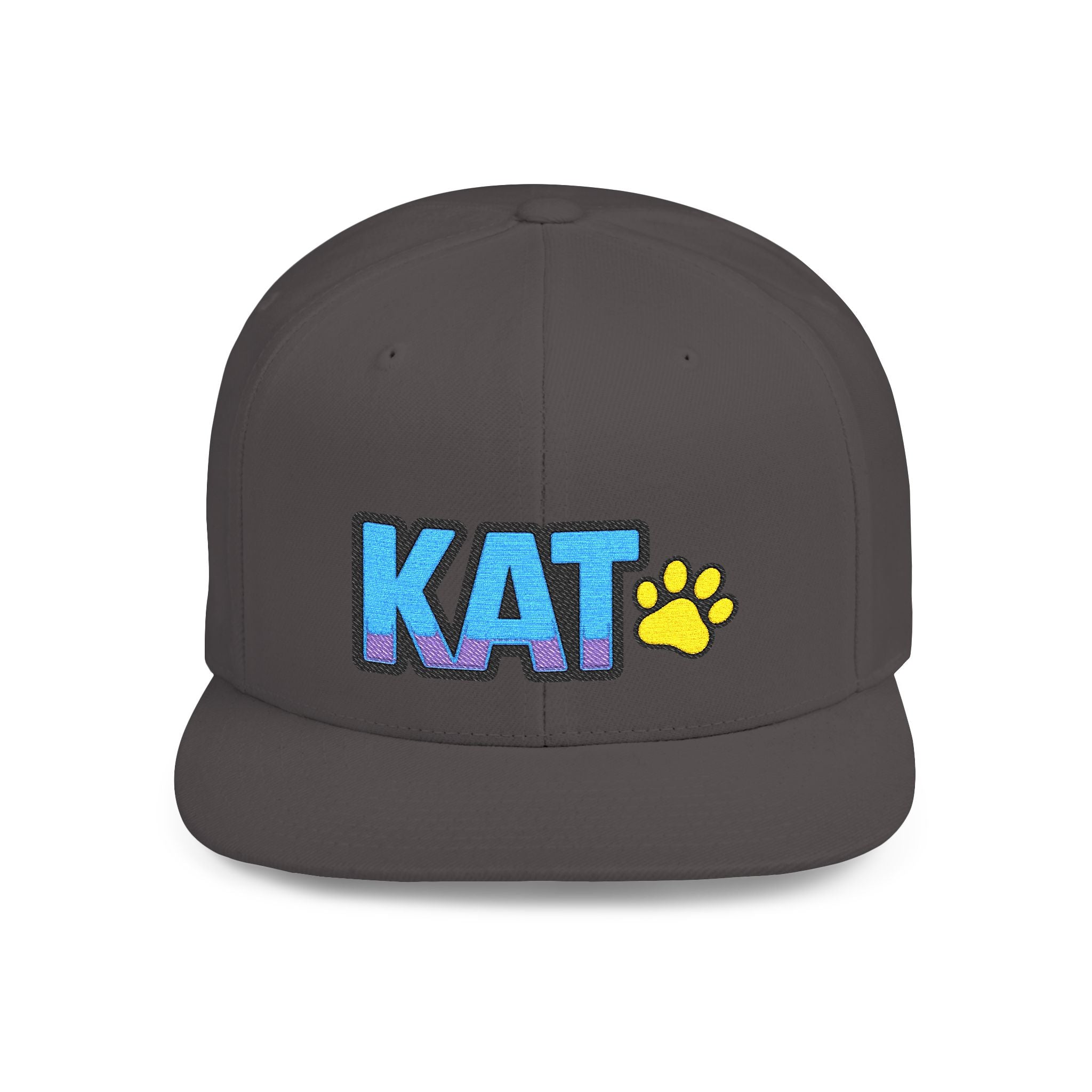 DJ Kat Paws Flat Bill Snapback Hat, Paw Print Cap for Music Lovers and Trendsetters