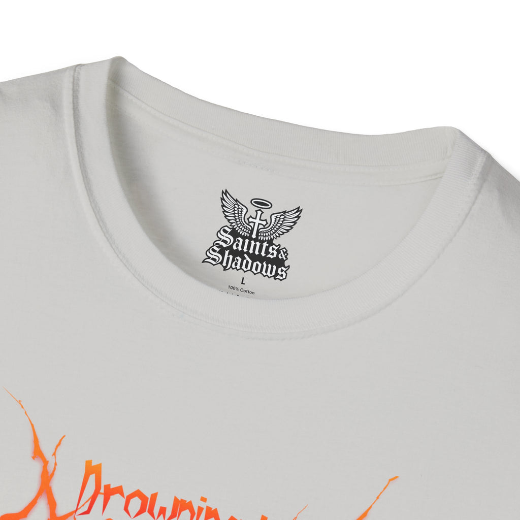Saints and Shadows -Drowning In Anguish, Angelic Artwork Unisex Softstyle T-Shirt, Casual Wear