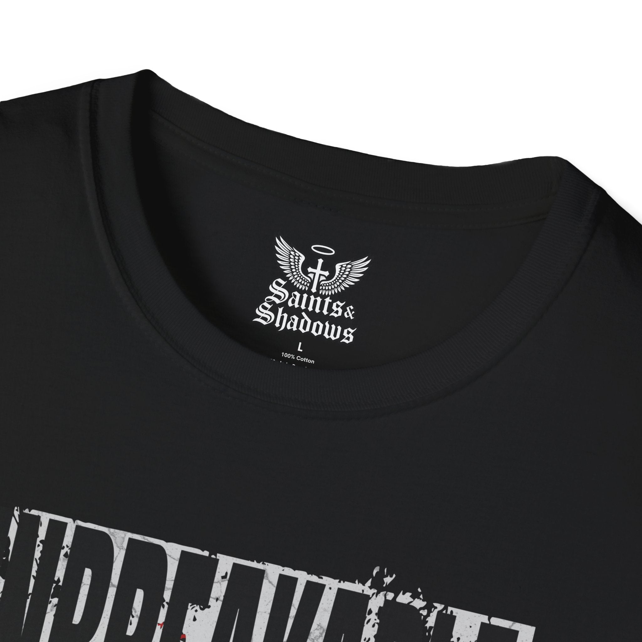 Saints and Shadows - Unbreakabe Strength, Angelic Artwork Unisex Softstyle T-Shirt, Casual Wear