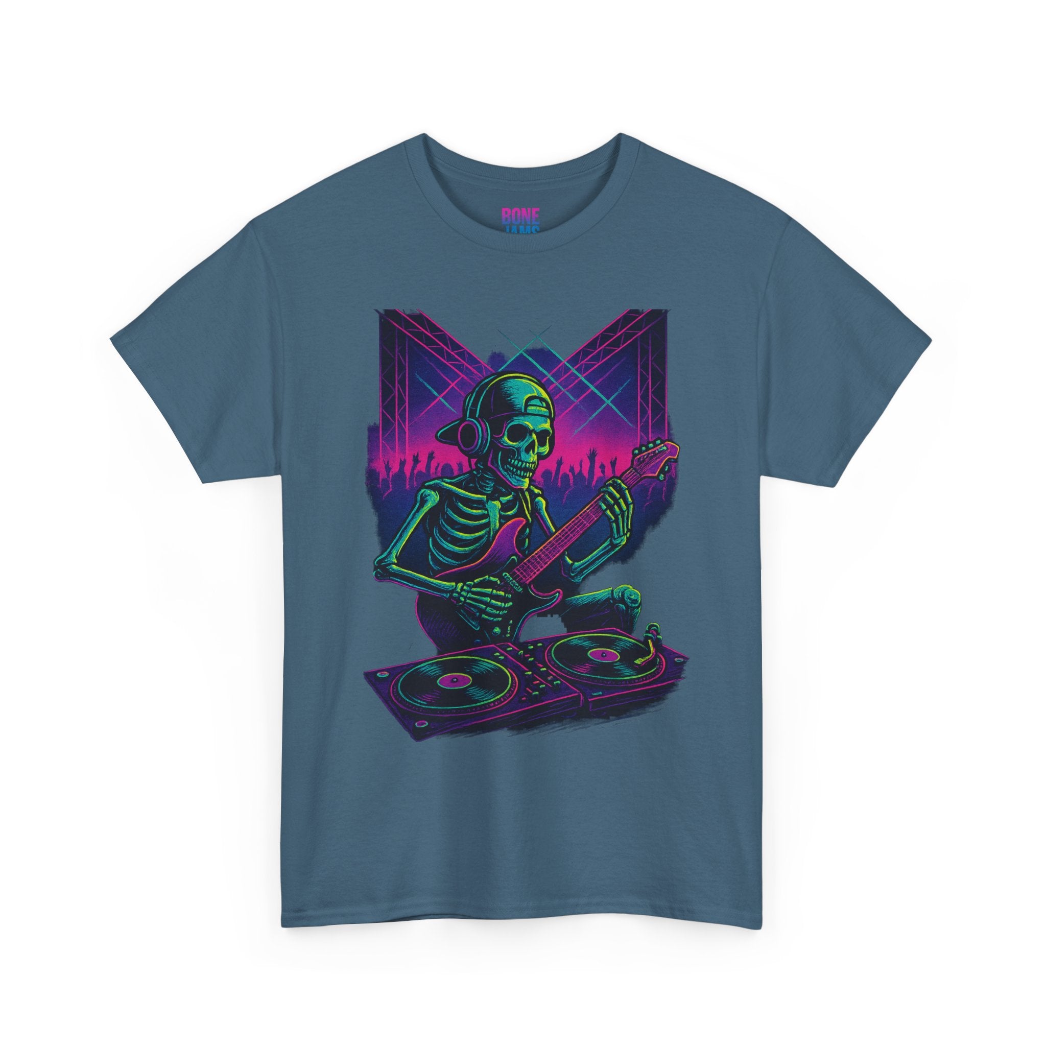 Bone Jams Rockin’ Skeleton, Tee | Loud Enough to Wake the Dead | Unisex Cotton Shirt for Music Lovers, Concerts, Halloween, Gifts